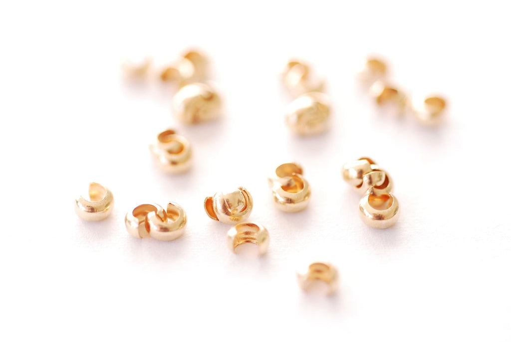 25 pcs Gold Filled 3mm 4mm 5mm Round Beads 1.5mm hole spacer Beads