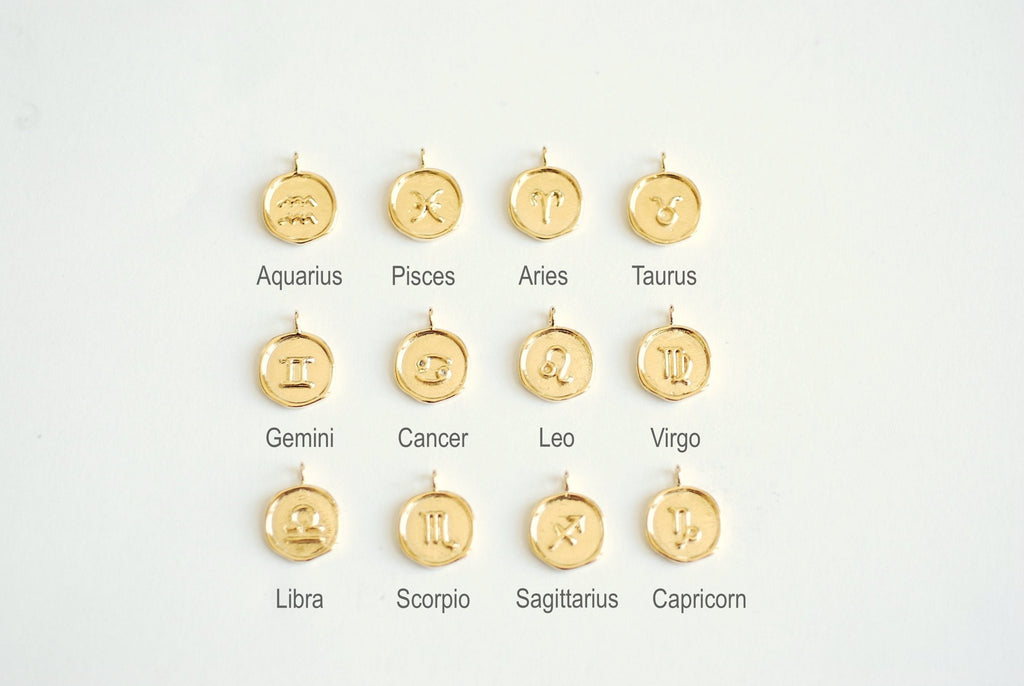 Zodiac Sign Charms - Gold Plated Astrology Horoscope Mini Charms Scorpio