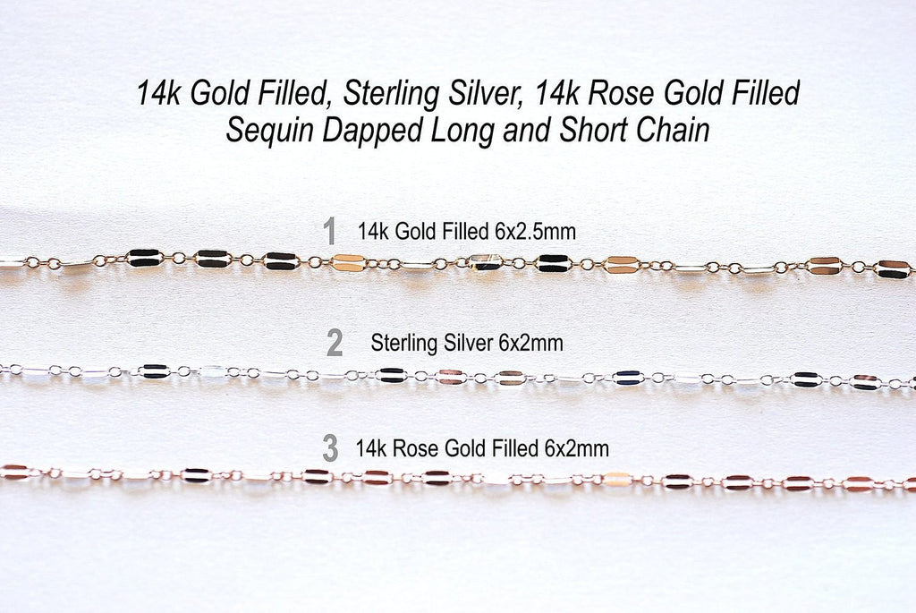1FT 3mm 14k Gold Filled Chain by Foot, Unfinished Flat Round Link