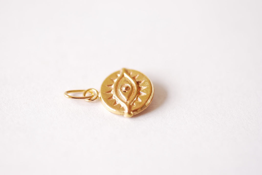 Engraved Evil Eye Heart Bracelet with Cubic Zirconia - Gold Vermeil