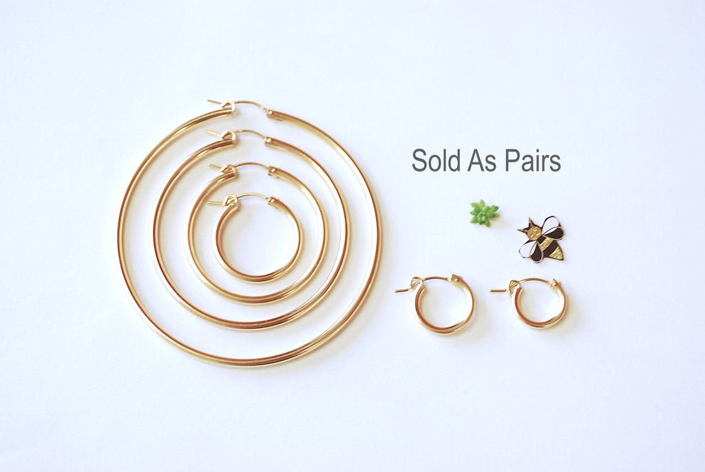 Wholesale Earrings - 14k Gold Filled Hoop Flex Earring - 12mm