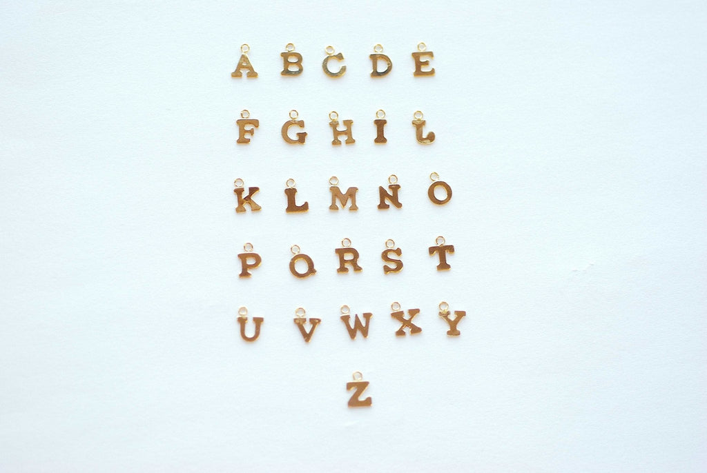 Charm-ALPHABET LETTERS-14x12mm Gold Plated