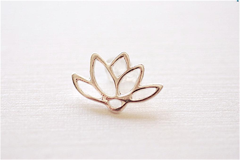 Wholesale Charms - 2pcs 925 Sterling Silver Lotus Connector Charm