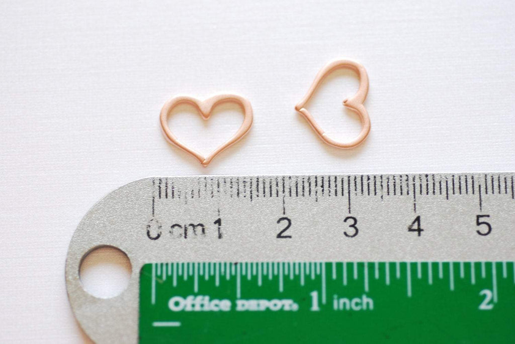 Wholesale Charms - Pink Rose Gold Vermeil Heart Beads Charm- 18k