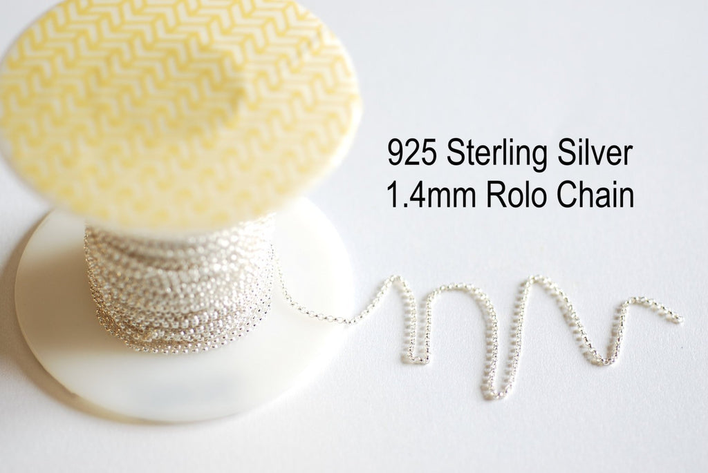 Wholesale Jewelry Supplies - 925 Sterling Silver Rolo Chain- 1.4mm