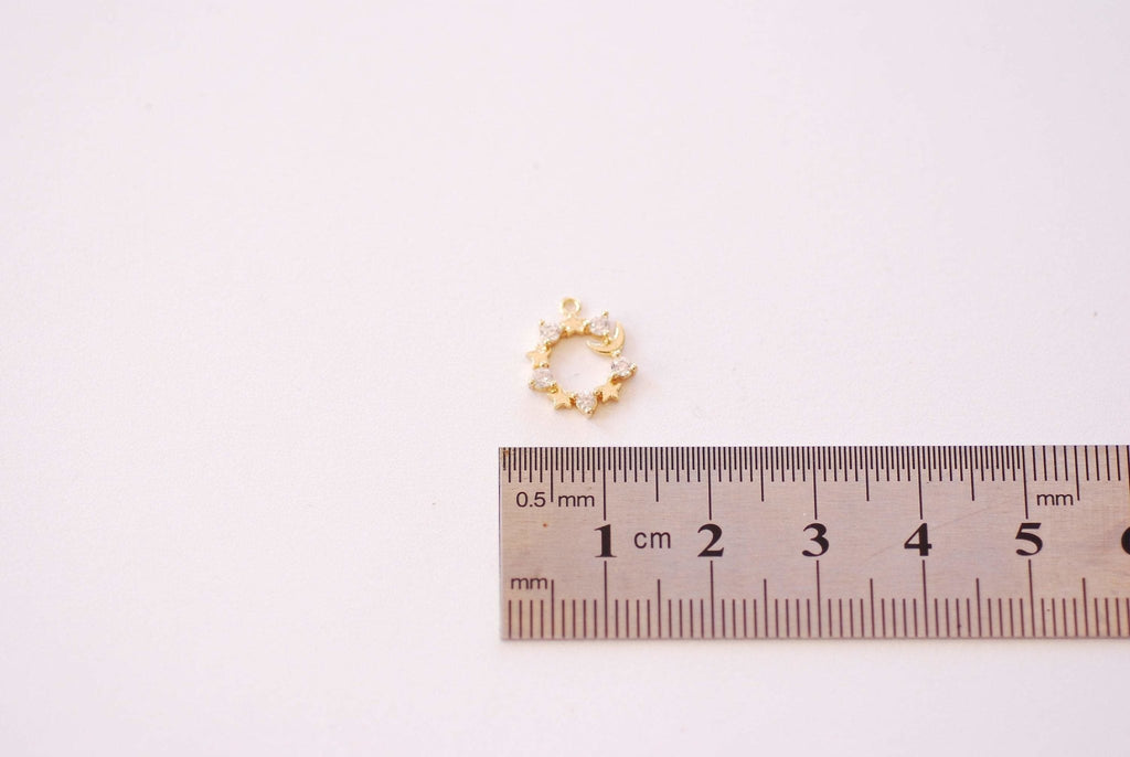 Gold Tone Micro Pave White CZ Letter R Spacer Beads Initial