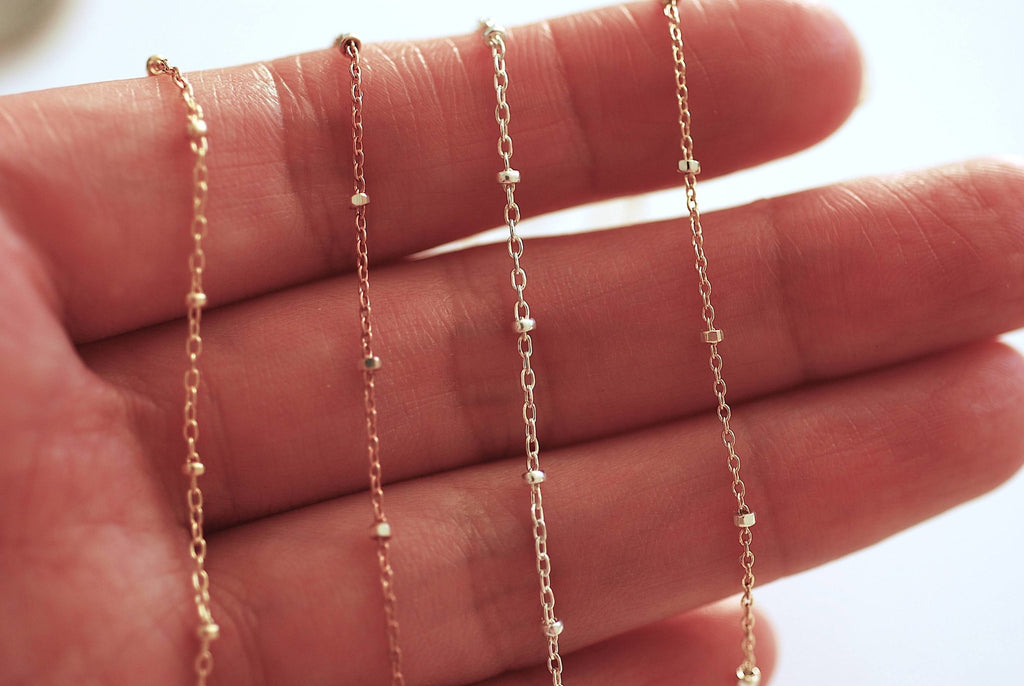 6PCS Bulk Rose Gold Thin Cable Chains Necklace 1mm Algeria