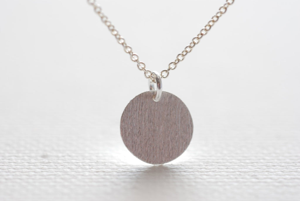 Hammered Silver Disc Necklace, Sterling Silver Necklace, Silver Disc  Necklace, Simple Silver Necklace, Delicate Silver Necklace 