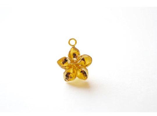 18k Gold Designer store Charm • 3x7mm Floral Charm Pendant • Necklace Charm Pendant DIY Jewelry Findings, KC1189