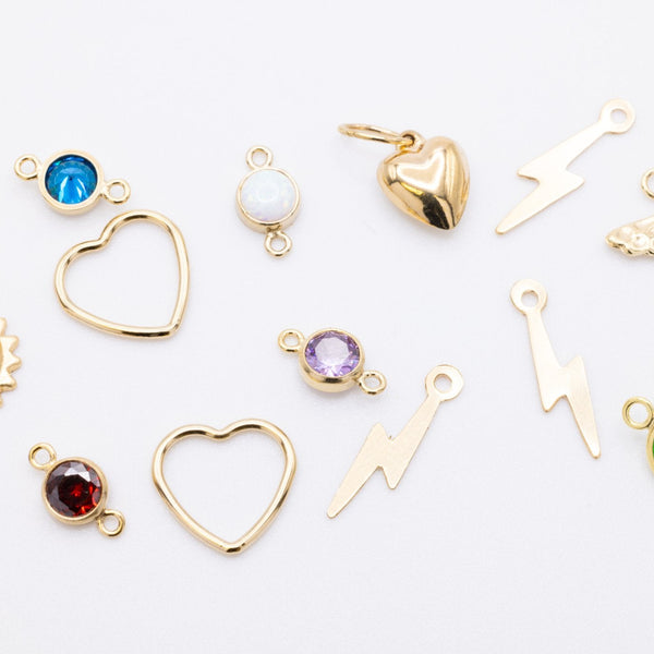 14K Gold Filled factory Jewelry Charm Lot (13 Pc) - Religous, Catholic, Christian