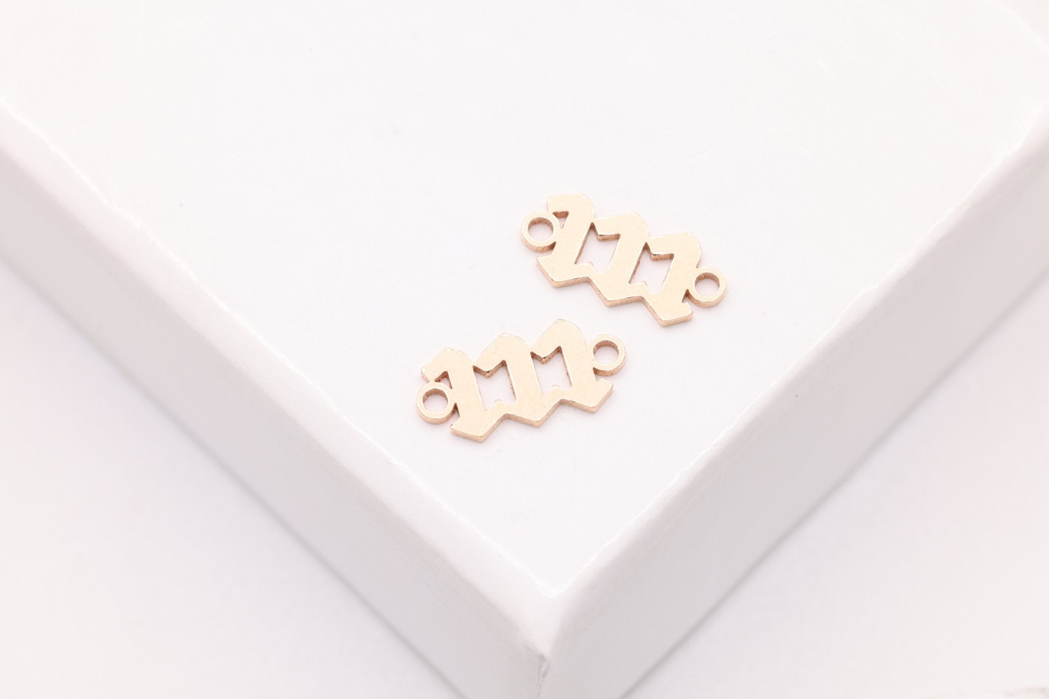 111 Angel Number Charm, Gold - Filled, 9mm x 3mm, Bulk DIY Wholesale Jewelry Making Charm - HarperCrown