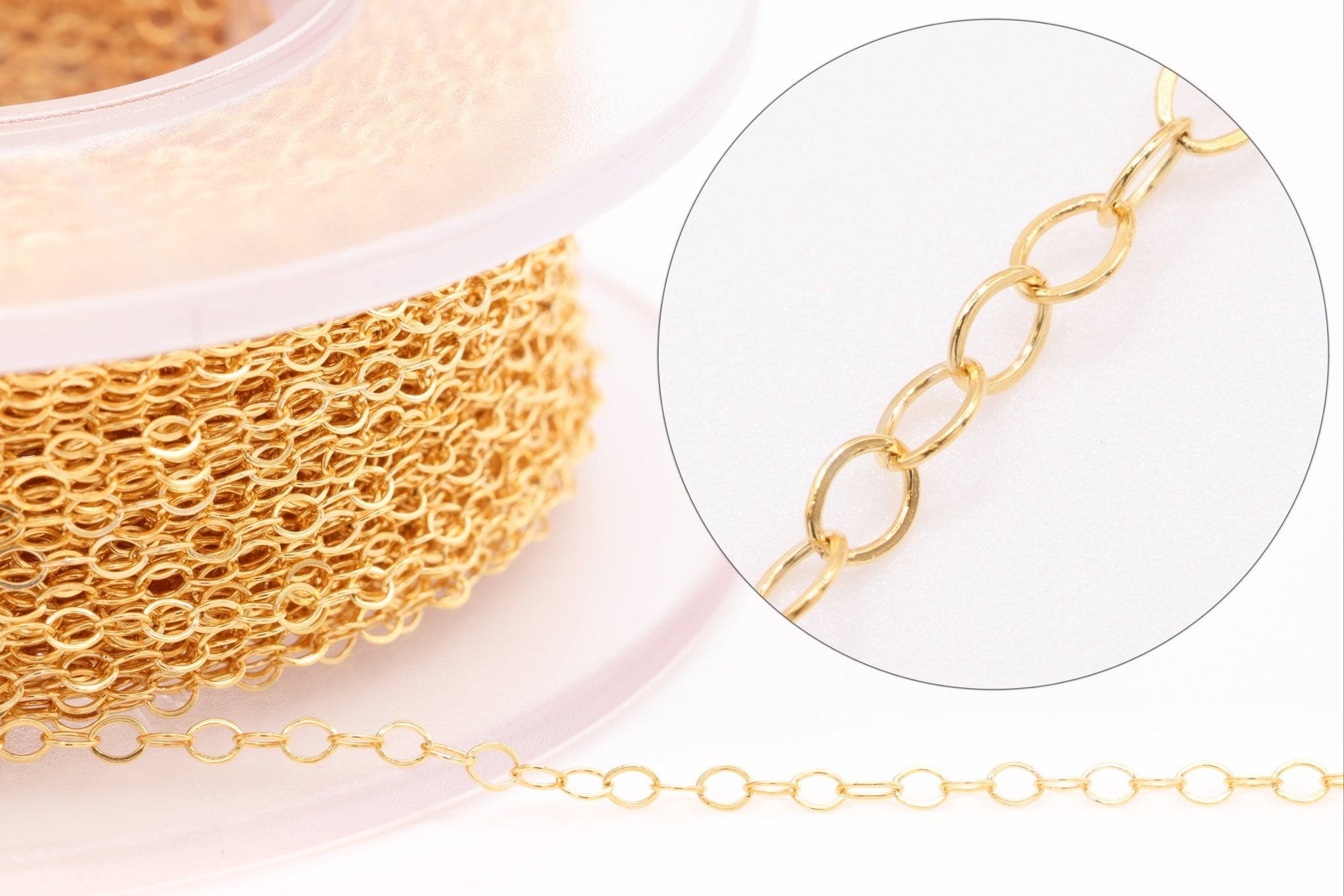 1.2mm Round Cable Chain, Gold - Filled or Sterling Silver, Bulk Pay Per Foot Uncut Spools For Jewelers - HarperCrown