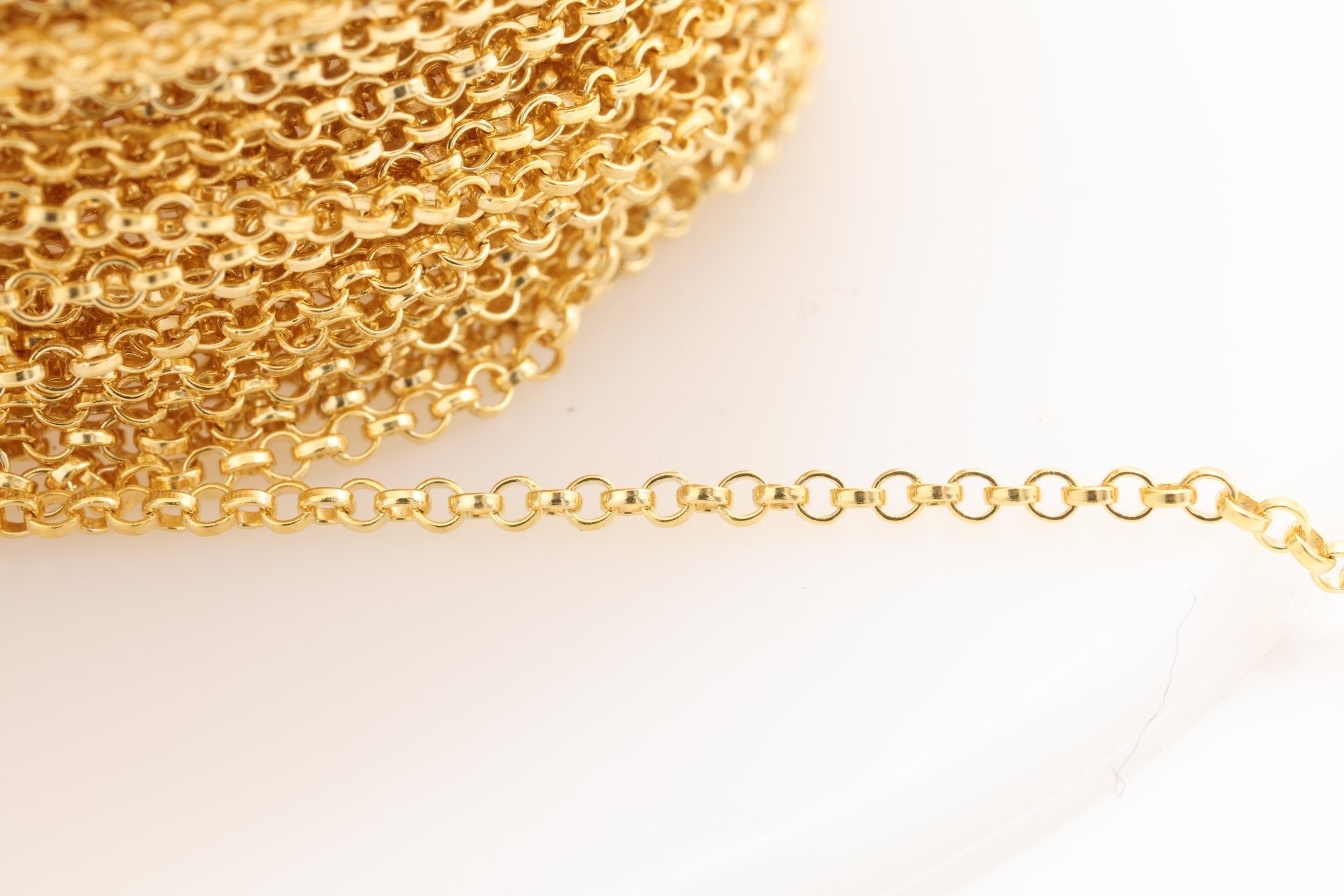 1.3mm Rolo Chain, 14K Gold - Filled, Bulk Pay Per Foot Uncut Spools For Jewelers - HarperCrown