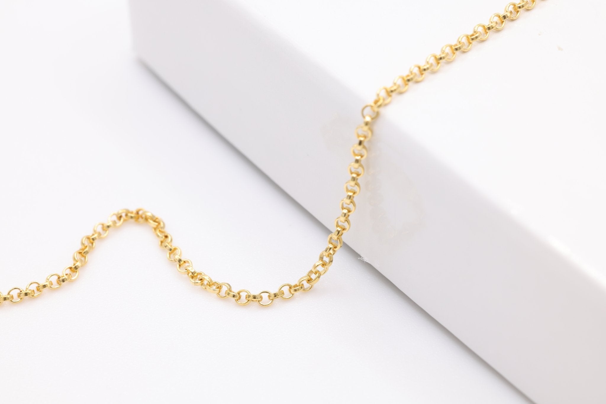 1.3mm Rolo Chain, 14K Gold - Filled, Bulk Pay Per Foot Uncut Spools For Jewelers - HarperCrown