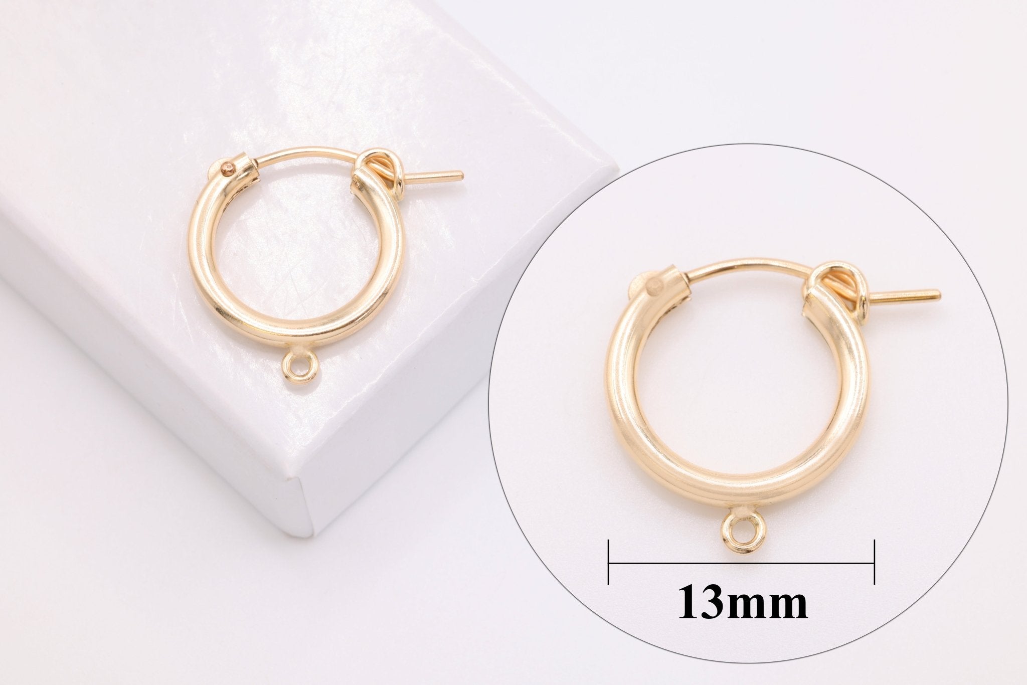 14/20 Gold - Filled 13mm Flex Hoop Earring, Open Ring - HarperCrown