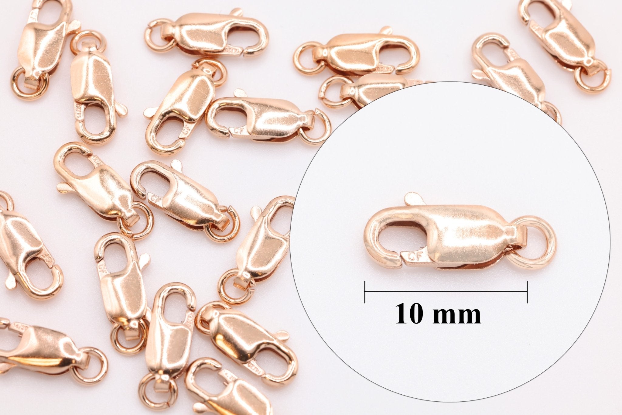 14/20 Rose Gold - Filled 10mm Lobster Claw Clasp - HarperCrown