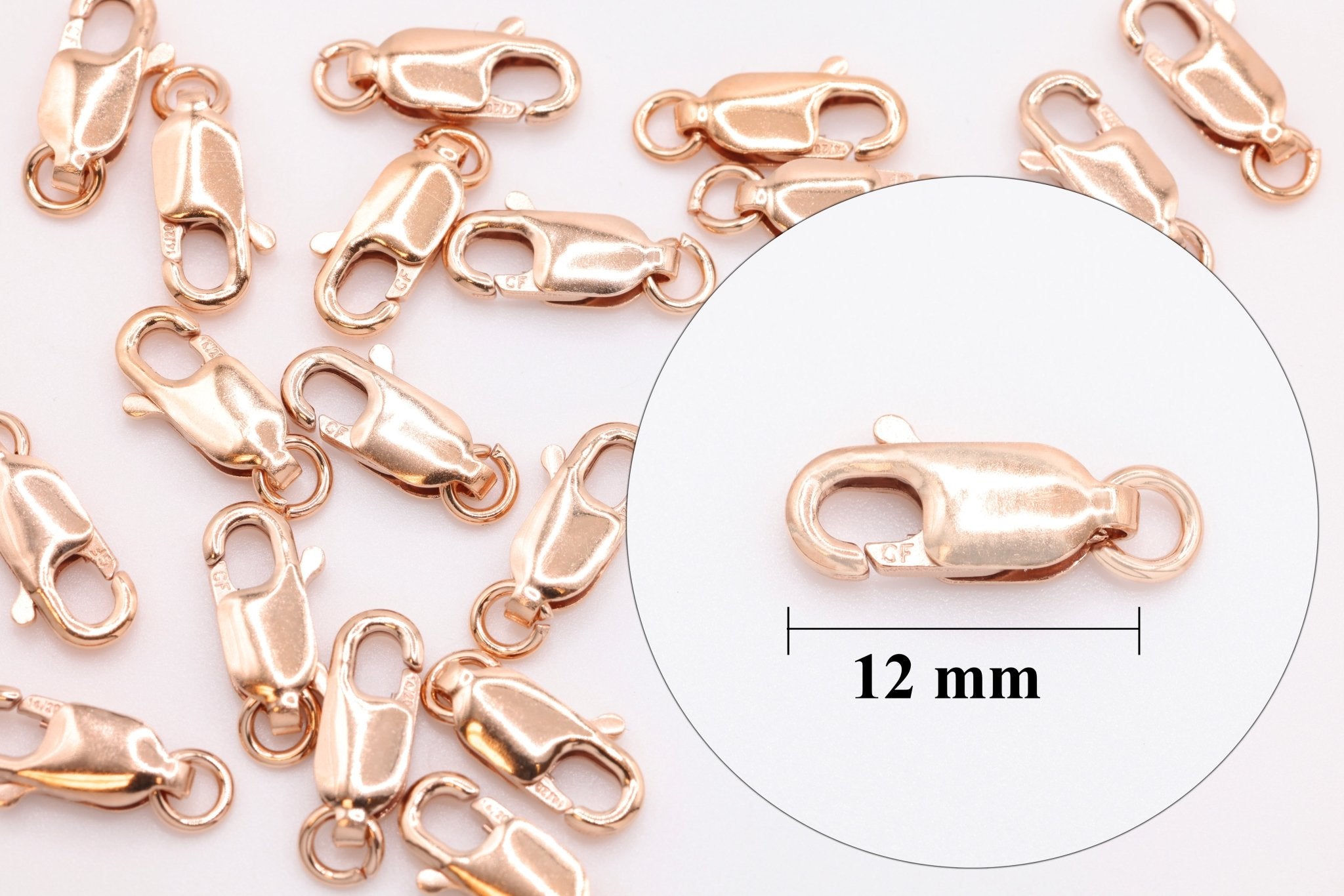 14/20 Rose Gold - Filled 12mm Lobster Claw Clasp - HarperCrown