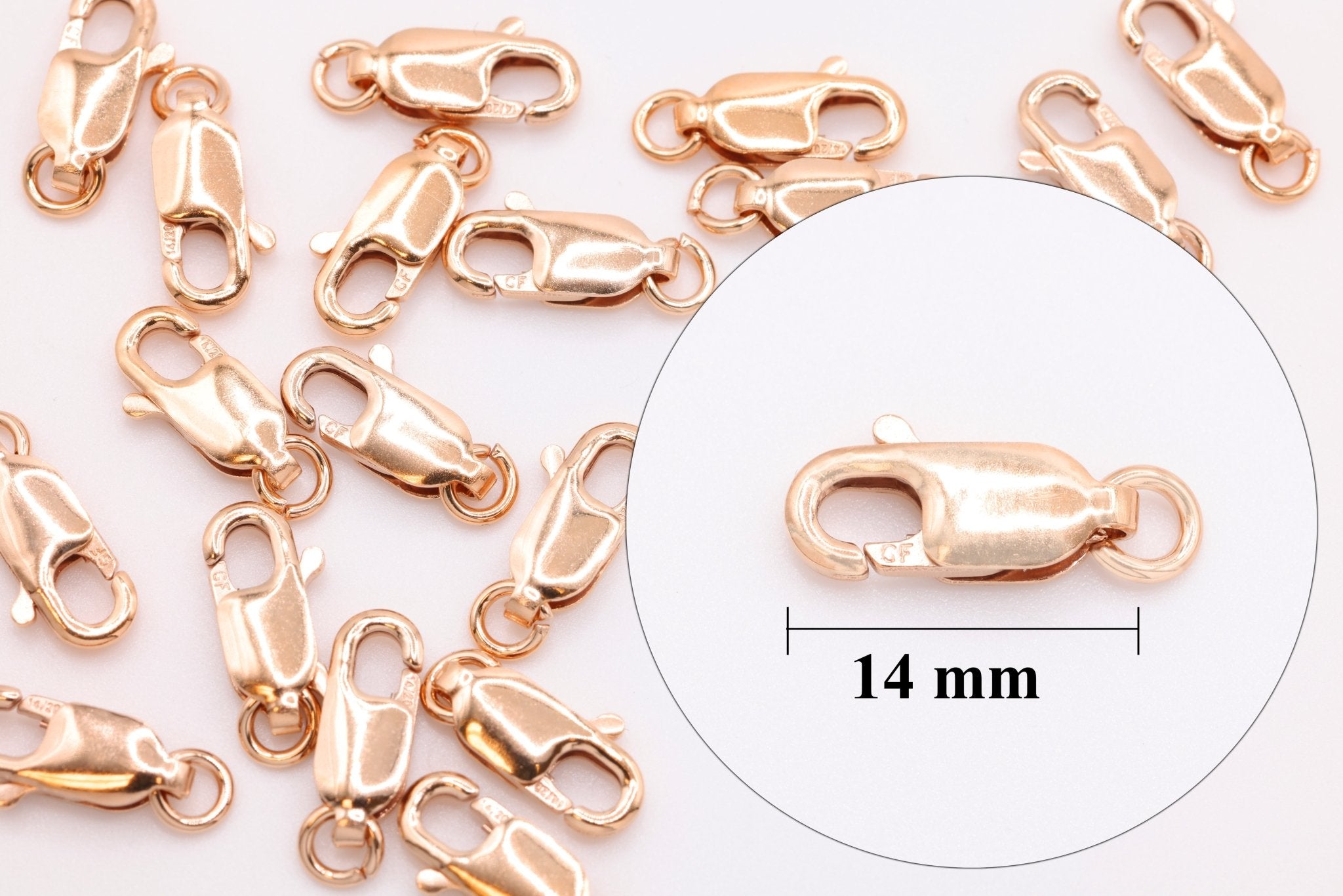 14/20 Rose Gold - Filled 14mm Lobster Claw Clasp - HarperCrown