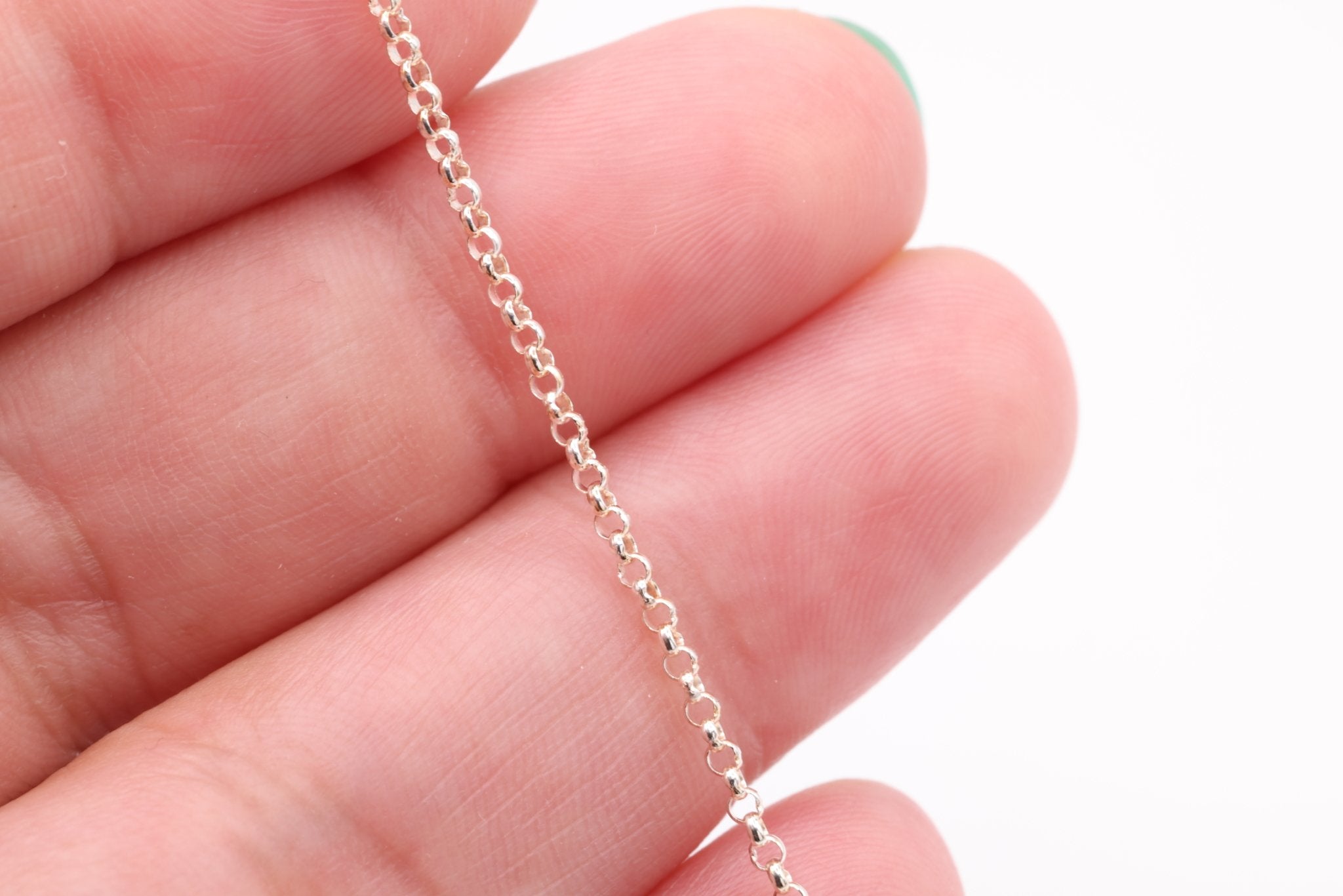 1.4mm Rolo Chain, Gold - Filled or Sterling Silver, Unfinished Rolo Chain by Foot Bulk Chain - HarperCrown