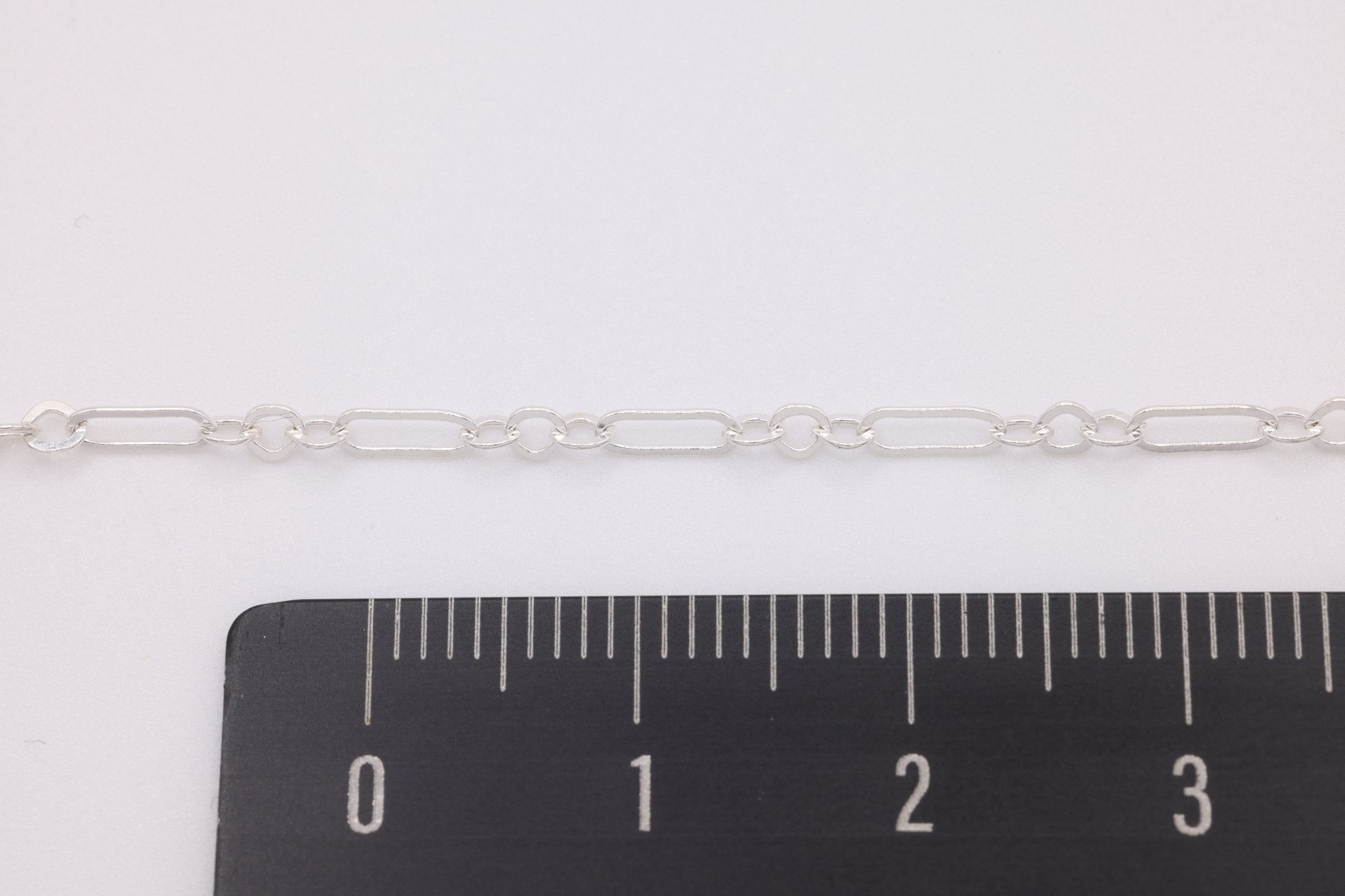 1.5mm x 5mm Long & Short Chain, Sterling Silver, Bulk DIY Spool Pay Per Foot Jewelry Making Chain - HarperCrown