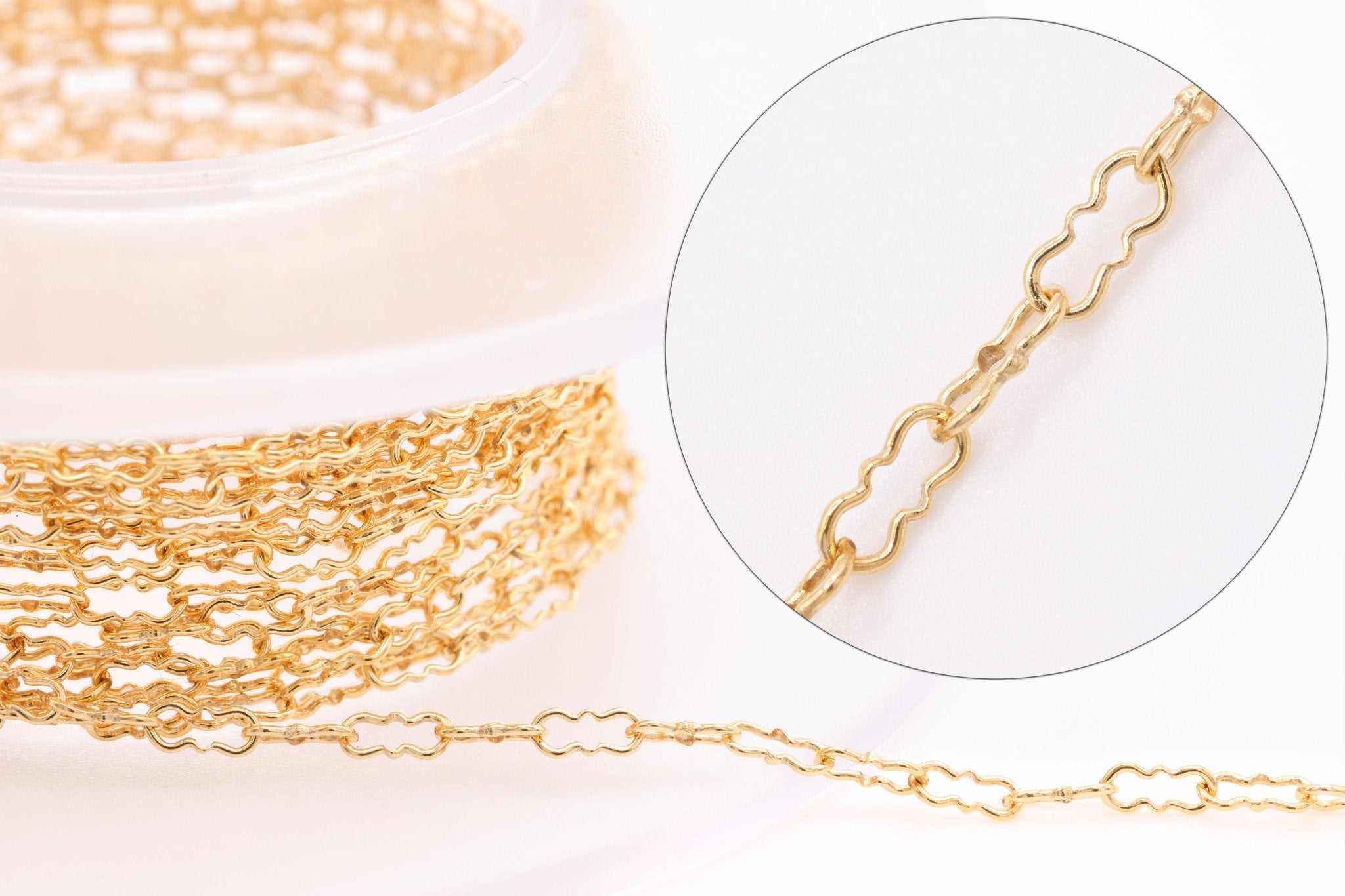 1.7mm, 2mm Krinkle Chain, Gold - Filled or Sterling Silver, Wholesale Uncut Chain for Jewelry Making - HarperCrown