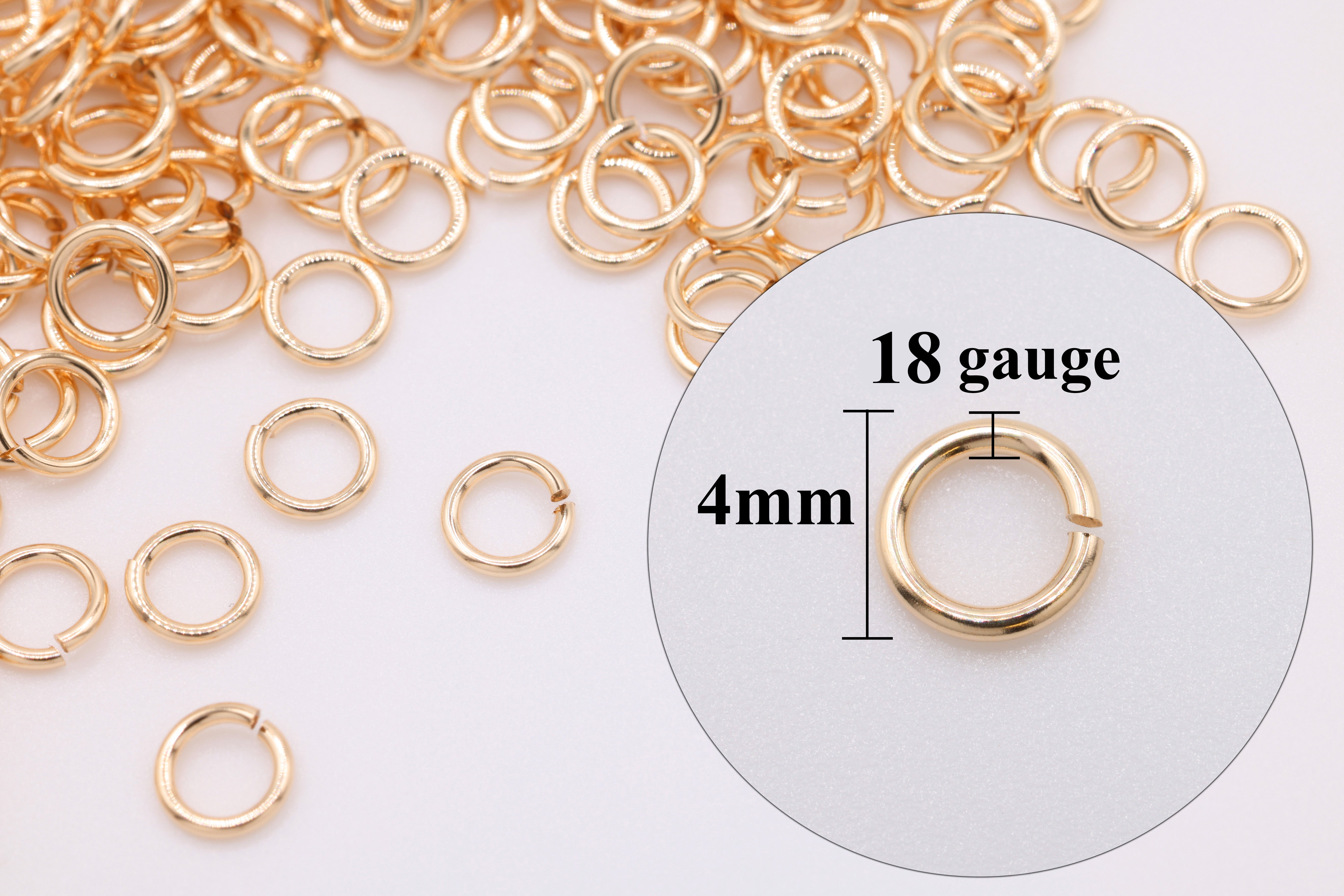 14K Gold 18 Gauge 4mm Open Jump Ring