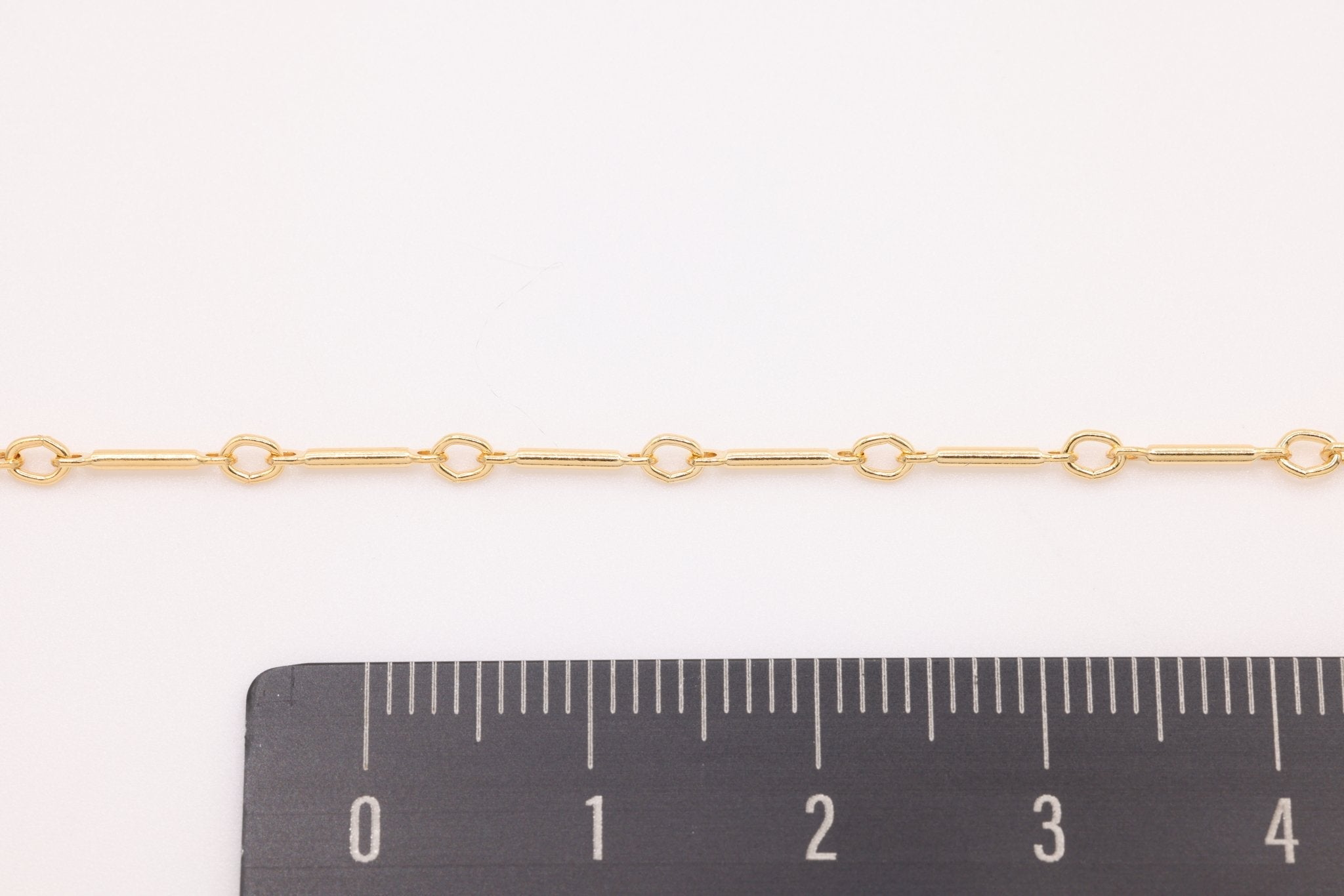 1mm x 8mm Bar Link Chain, Gold - Filled, Bulk DIY Spool Pay Per Foot Jewelry Making Chain - HarperCrown