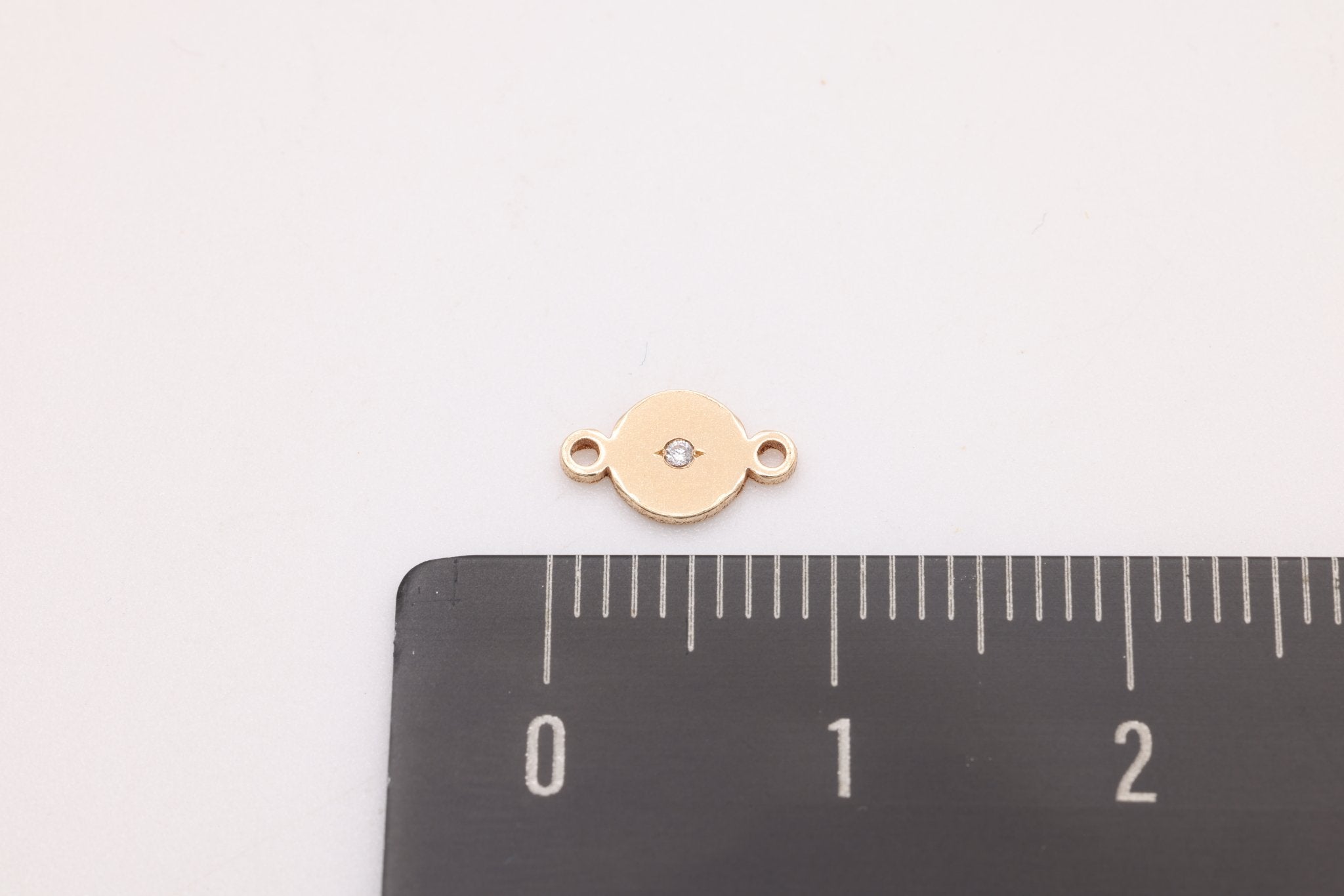 The CZ Circle Connector Charm, Gold-Filled, 8mm x 4mm, Bulk DIY Wholesale Jewelry Making Charm