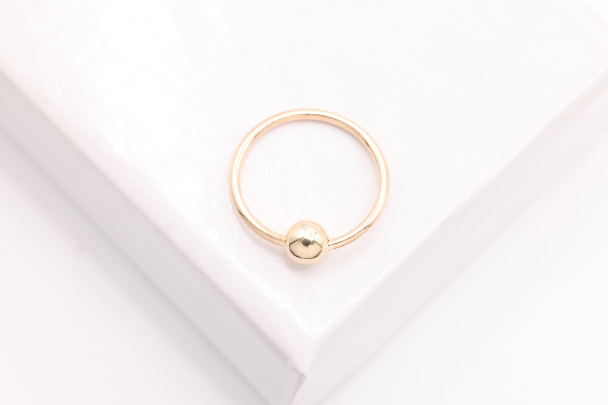 Nose Ring, 14K Gold-Filled, 10mm Ring with 3mm Ball