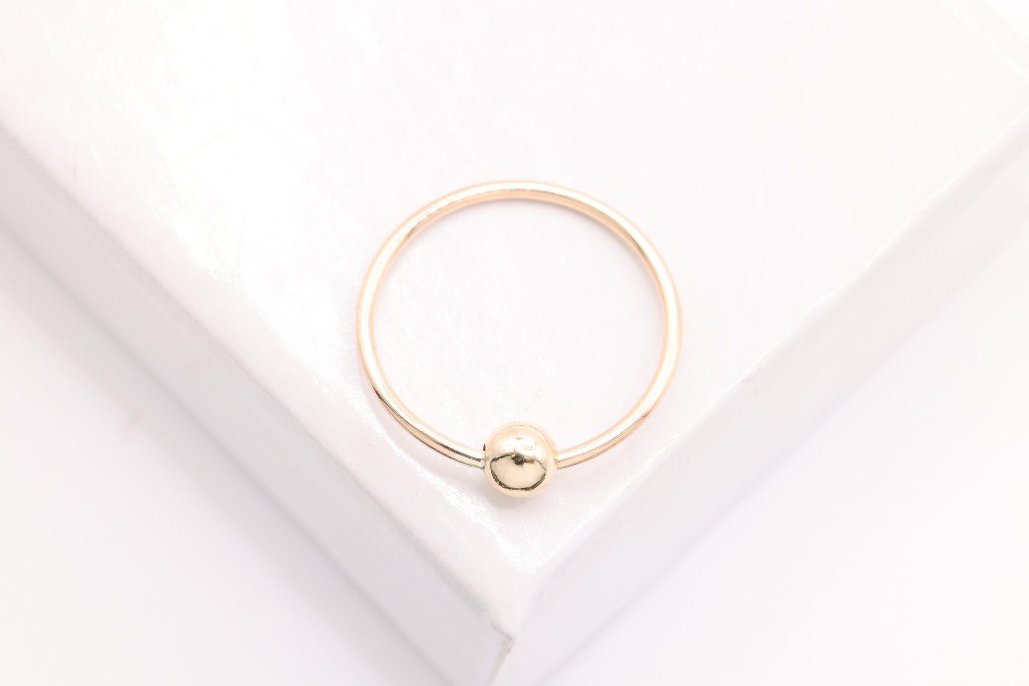 Nose Ring, 14K Gold-Filled, 12mm Ring with 3mm Ball