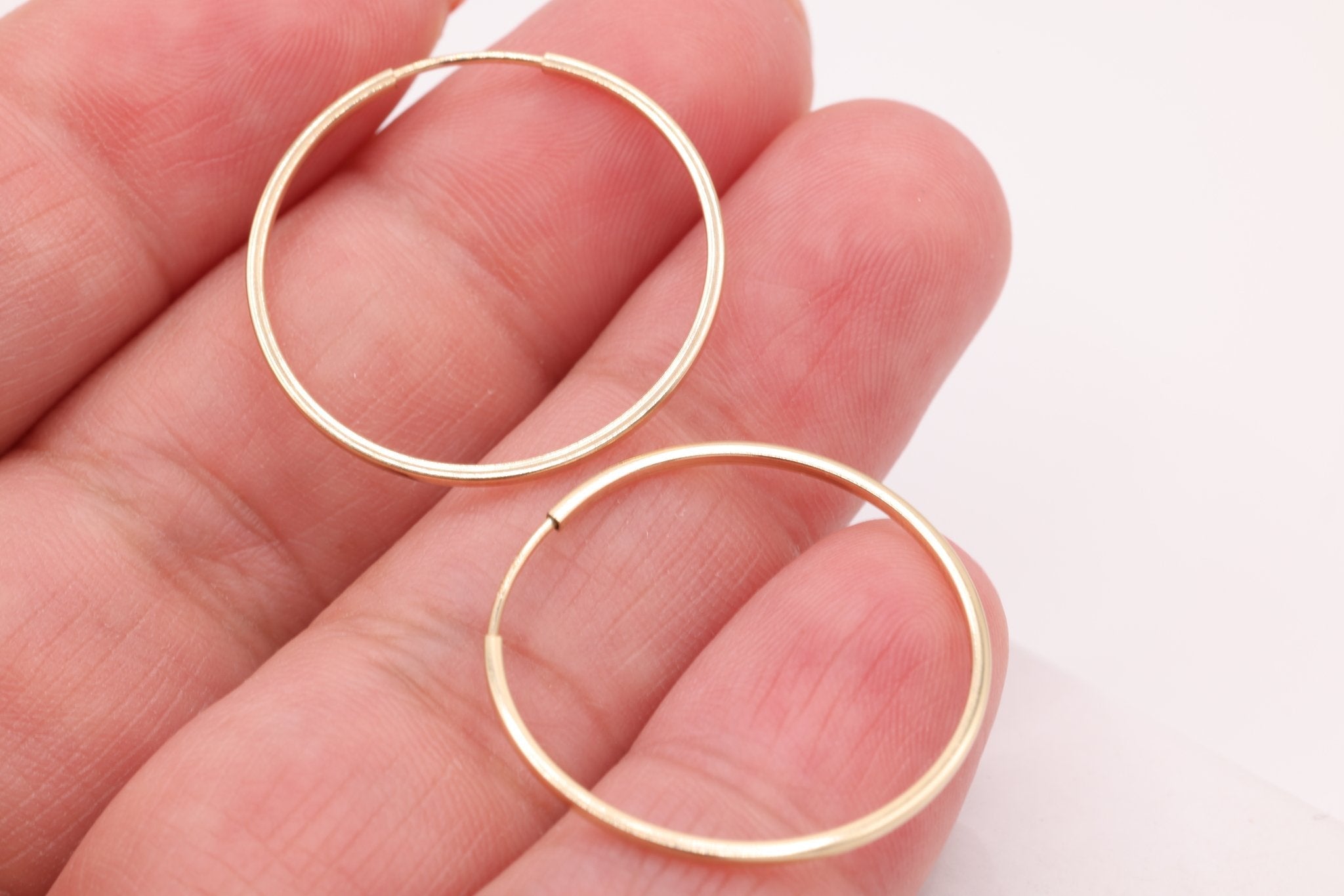 23mm Endless Hoop Earrings, 14K Gold - Filled, Minimalist Delicate Earrings, Wholesale Jewelry Earrings - HarperCrown