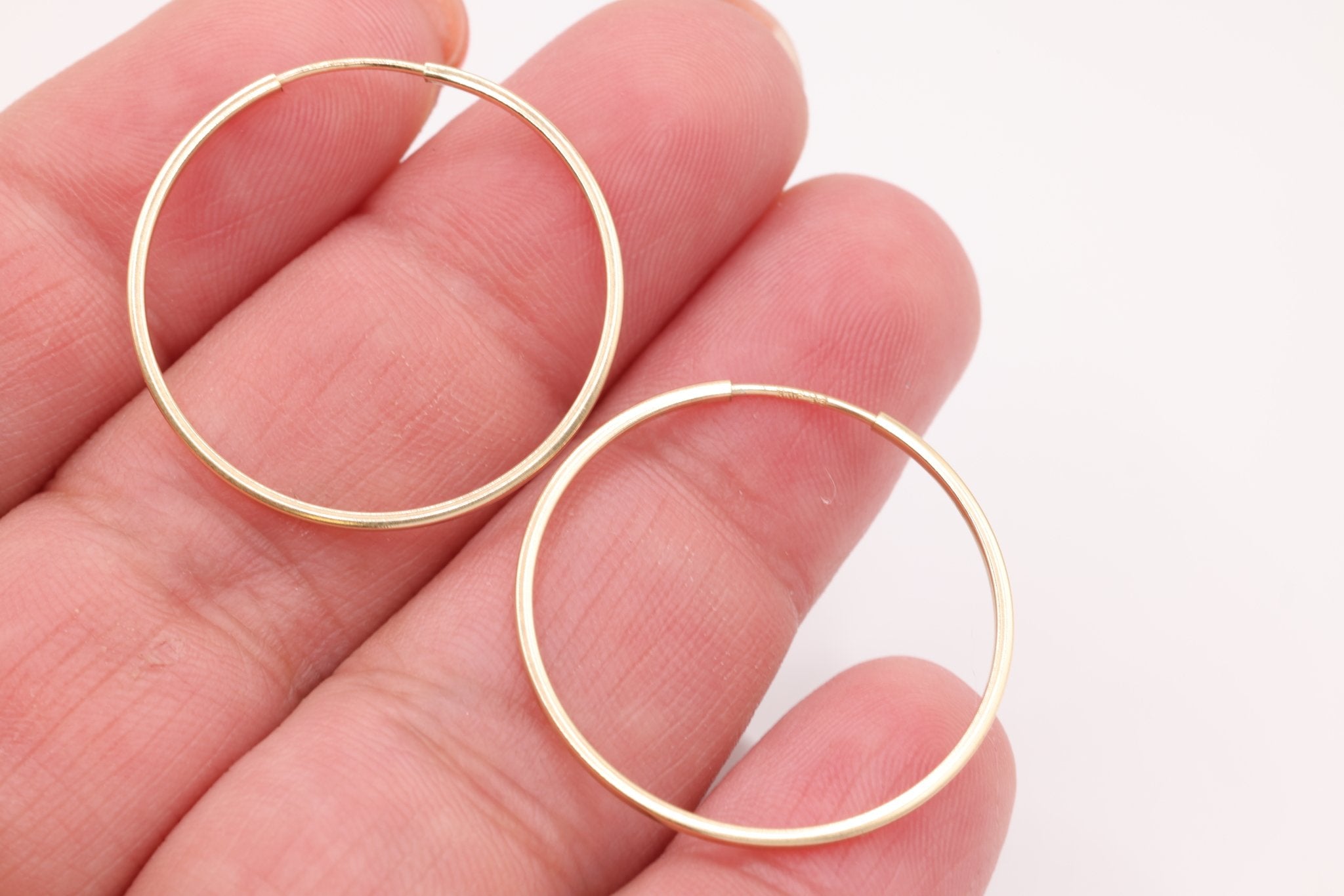 25mm Endless Hoop Earrings, 14K Gold - Filled, Minimalist Delicate Earrings, Wholesale Jewelry Earrings - HarperCrown