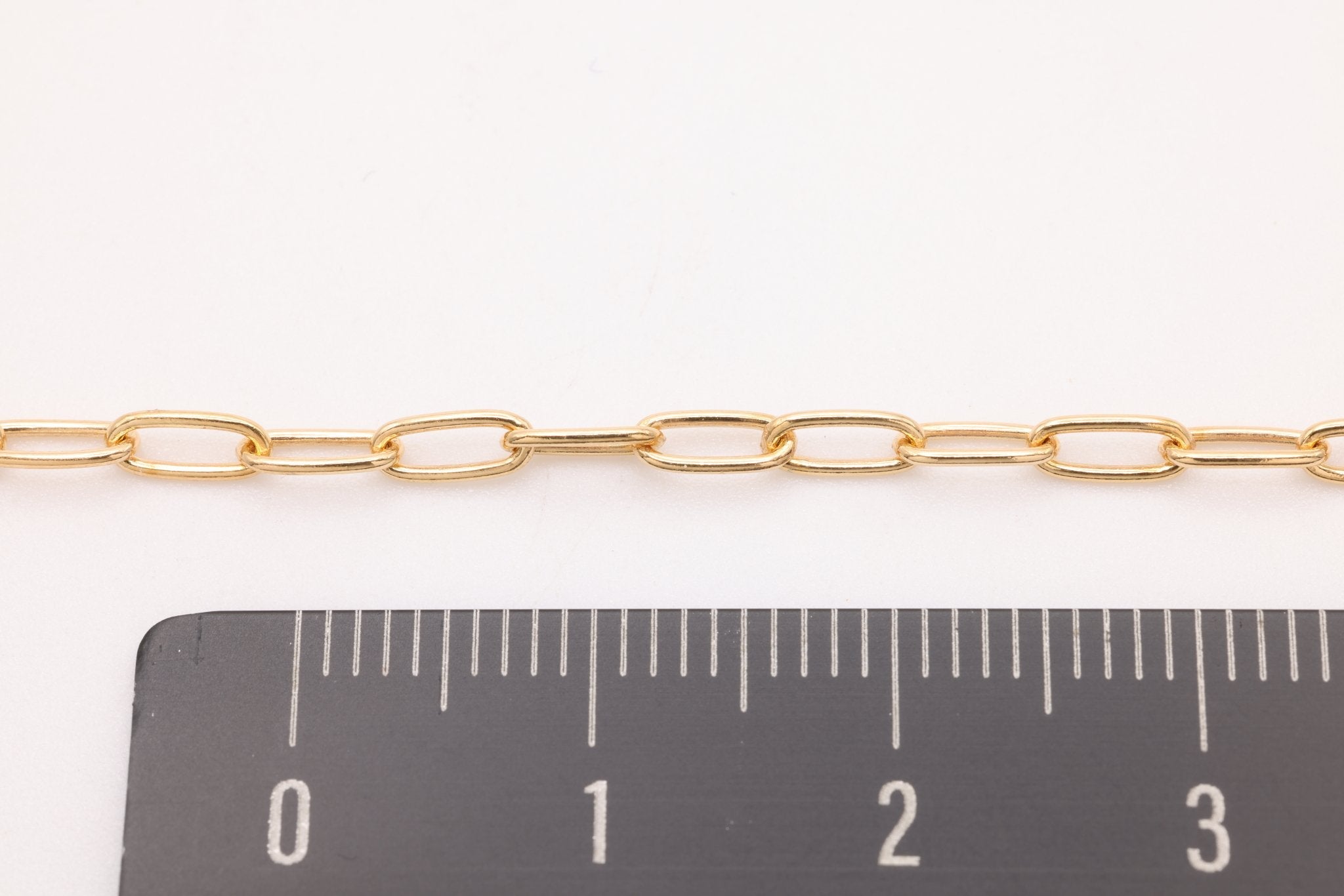 2mm x 5mm Paperclip Chain, Gold - Filled, Bulk DIY Spool Pay Per Foot Jewelry Making Chain - HarperCrown