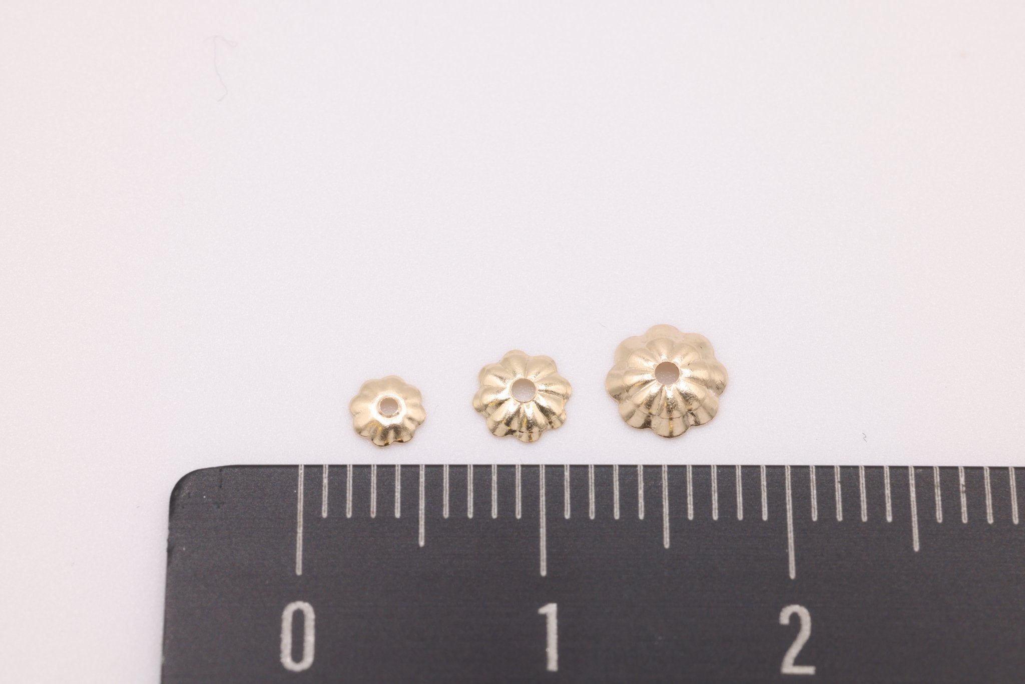 3mm Flower Bead Cap, Gold - Filled, Bulk DIY Wholesale Jewelry Making Charm - HarperCrown