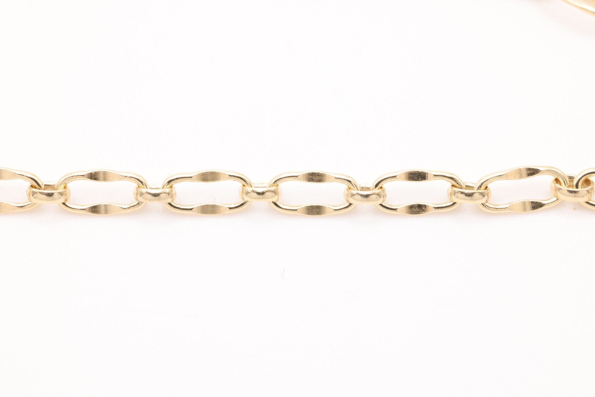 3mm x 6mm Dapped Chain, Gold - Filled, Bulk Pay Per Foot Jewelry Making Chain - HarperCrown