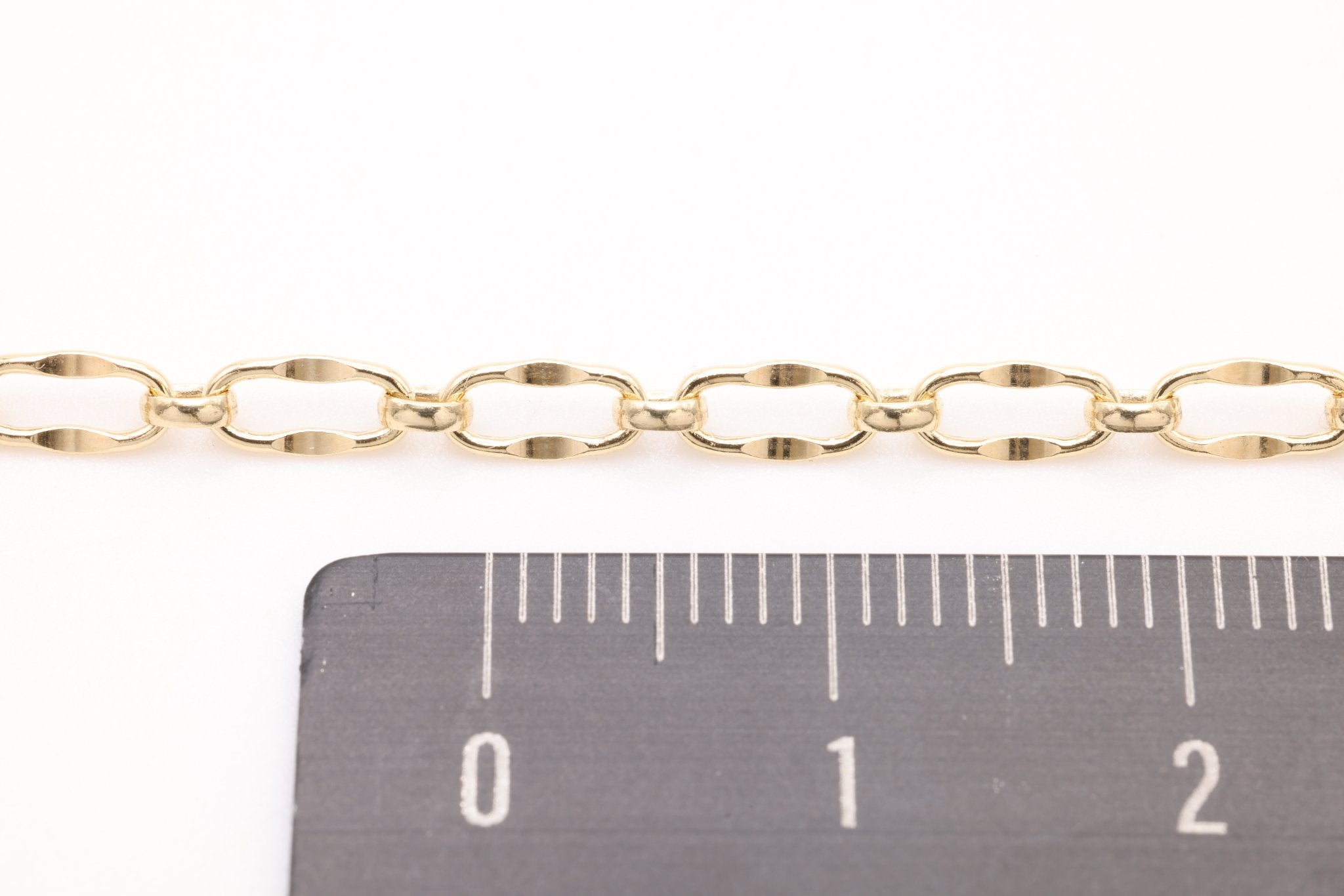 3mm x 6mm Dapped Chain, Gold - Filled, Bulk Pay Per Foot Jewelry Making Chain - HarperCrown