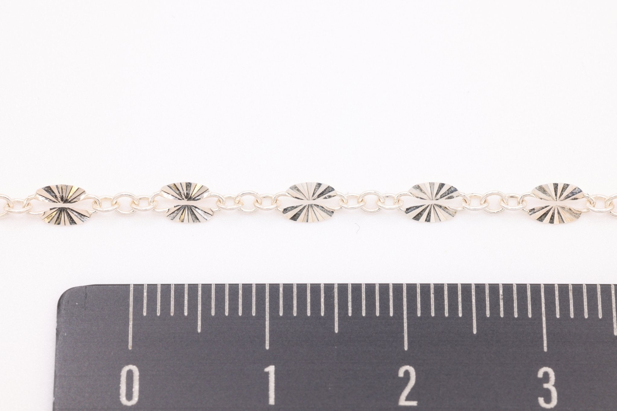 3mm x 6mm Starburst Chain, Sterling Silver, Bulk DIY Spool Pay Per Foot Jewelry Making Chain - HarperCrown