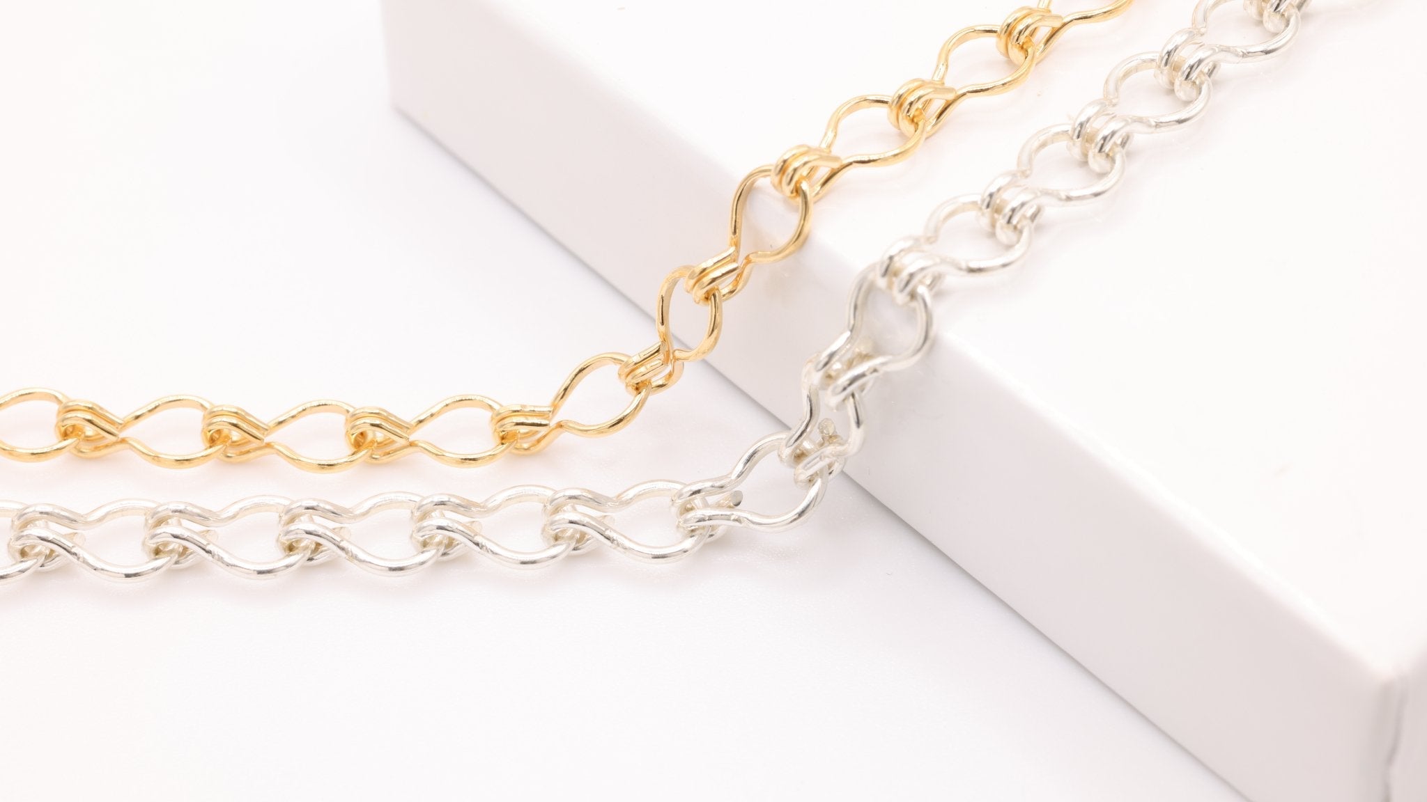 5mm Ladder Chain, Sterling Silver, Pay Per Foot, Jewelry Making Chain - HarperCrown
