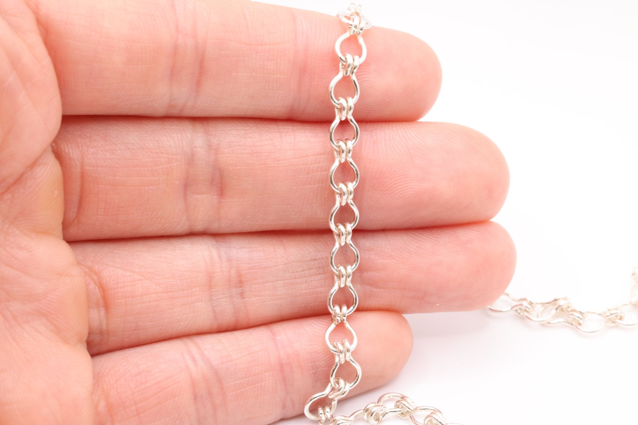5mm Ladder Chain, Sterling Silver, Pay Per Foot, Jewelry Making Chain - HarperCrown