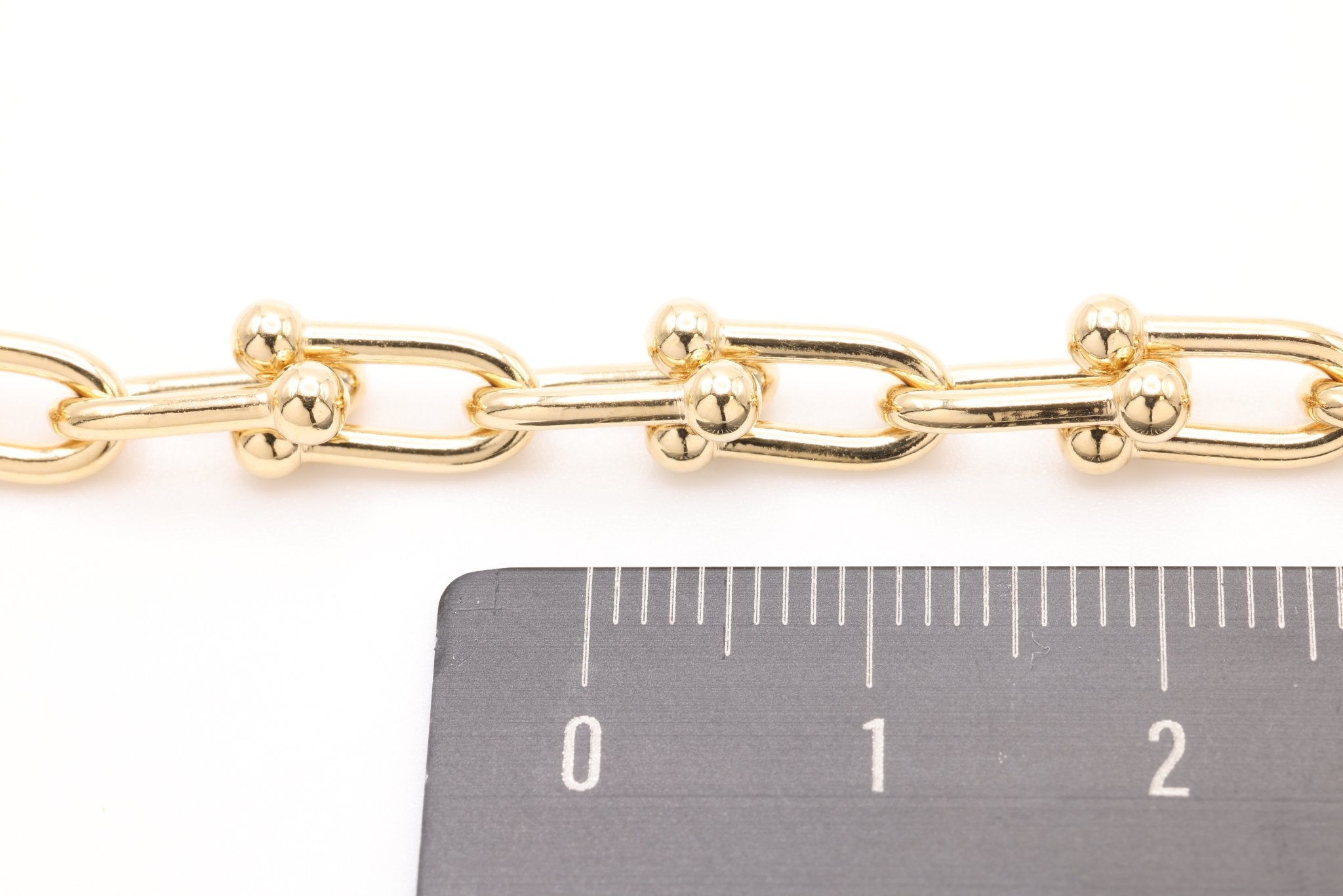 5mm x 10mm Evelyn U Shaped Link Chain, 14K Gold Overlay Plated, Wholesale Jewelry Chain - HarperCrown