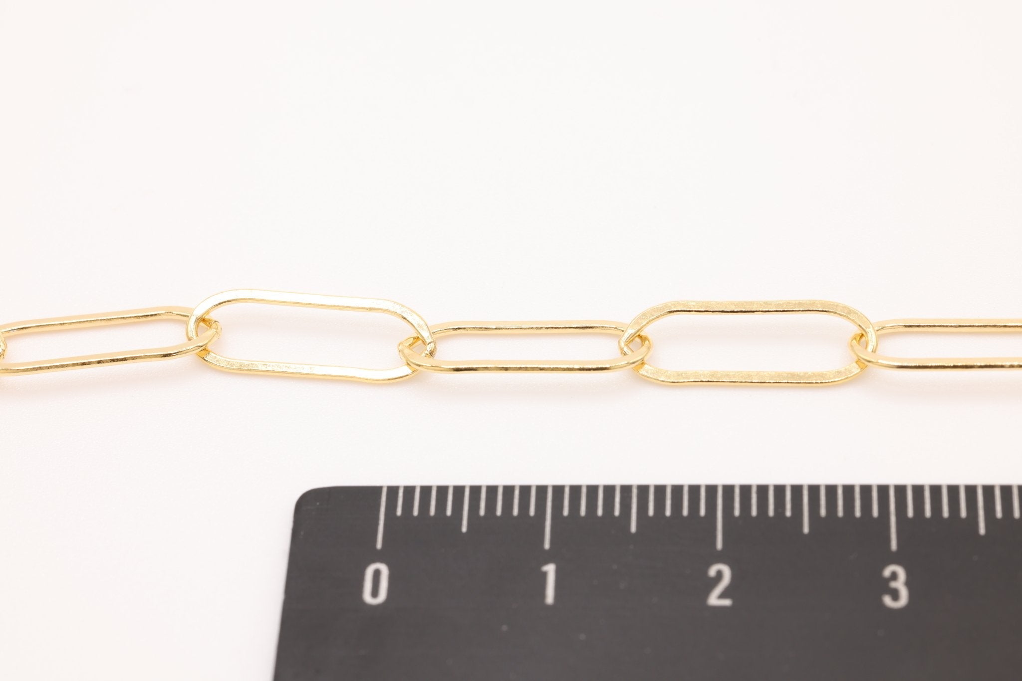6mm x 15mm Drawn Flat Cable Chain, 14K Gold-Filled, Spool or Footage Rectangle Chain Link Paperclip Chain - HarperCrown
