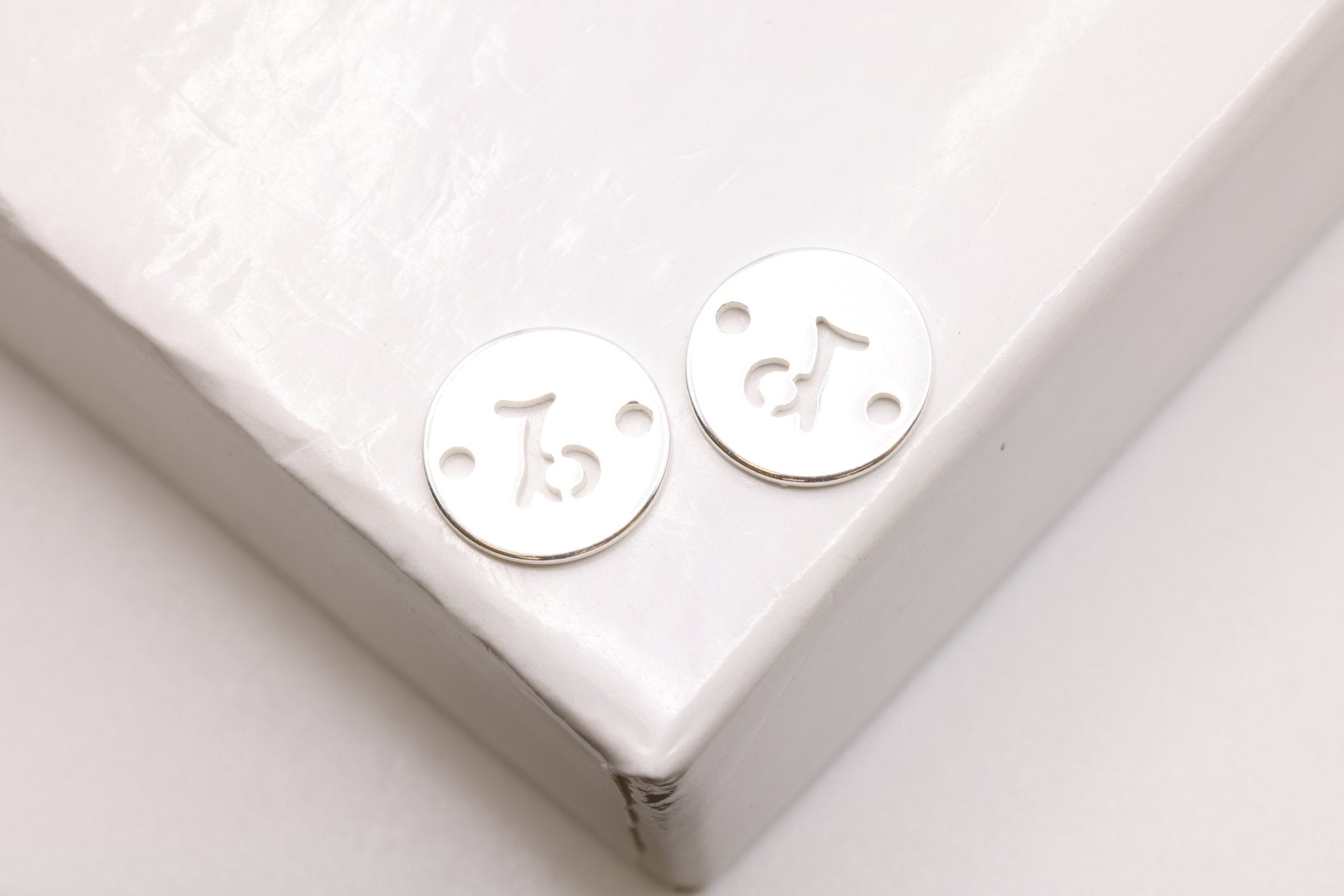 Capricorn Zodiac Connector Charm, 925 Sterling Silver, 6mm x 6mm, Bulk Wholesale Jewelry Making Charm - HarperCrown