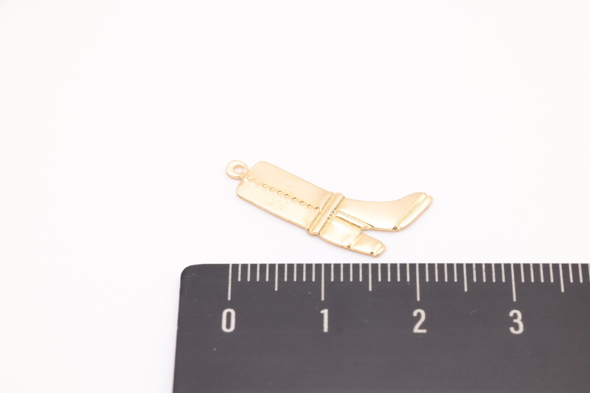 Cowboy Boot Charm, Gold - Filled, 21mm x 12mm, Bulk DIY Wholesale Jewelry Making Charm - HarperCrown