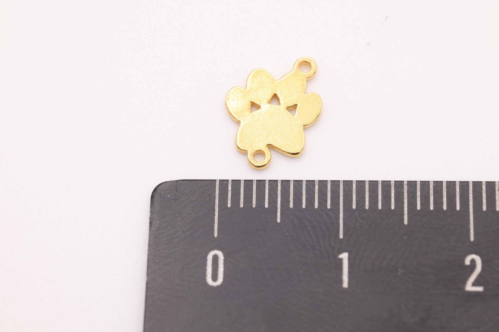 Dog Paw Connector Charm, Gold - Plated, Dog Foot Print Cutout, Jewelry Making Charm - HarperCrown