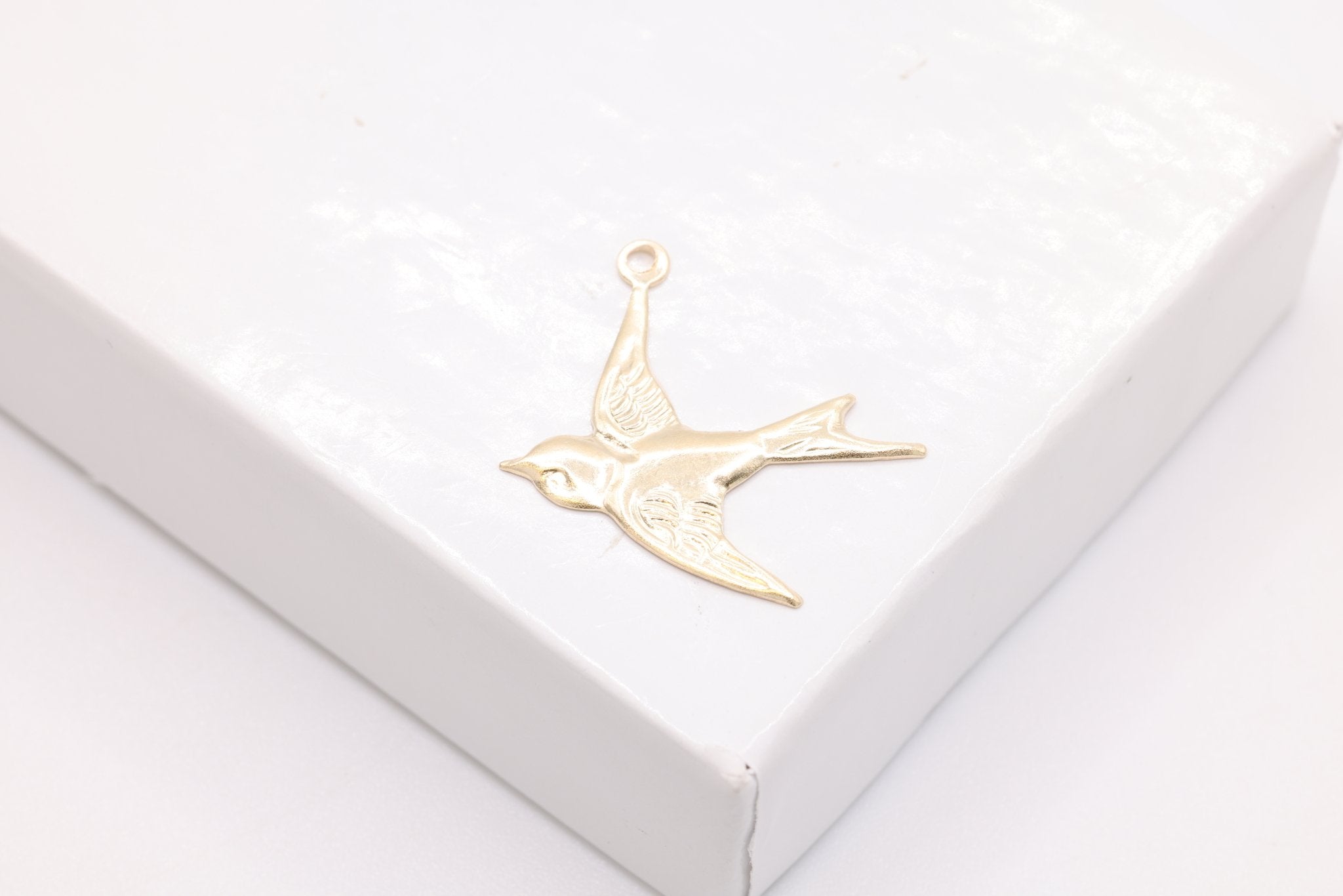 Gold Dove Wholesale Charm, Gold - Filled, 20mm x 18mm, Dove Peace Love Bird Pendant, Jewelry Making Charm - HarperCrown