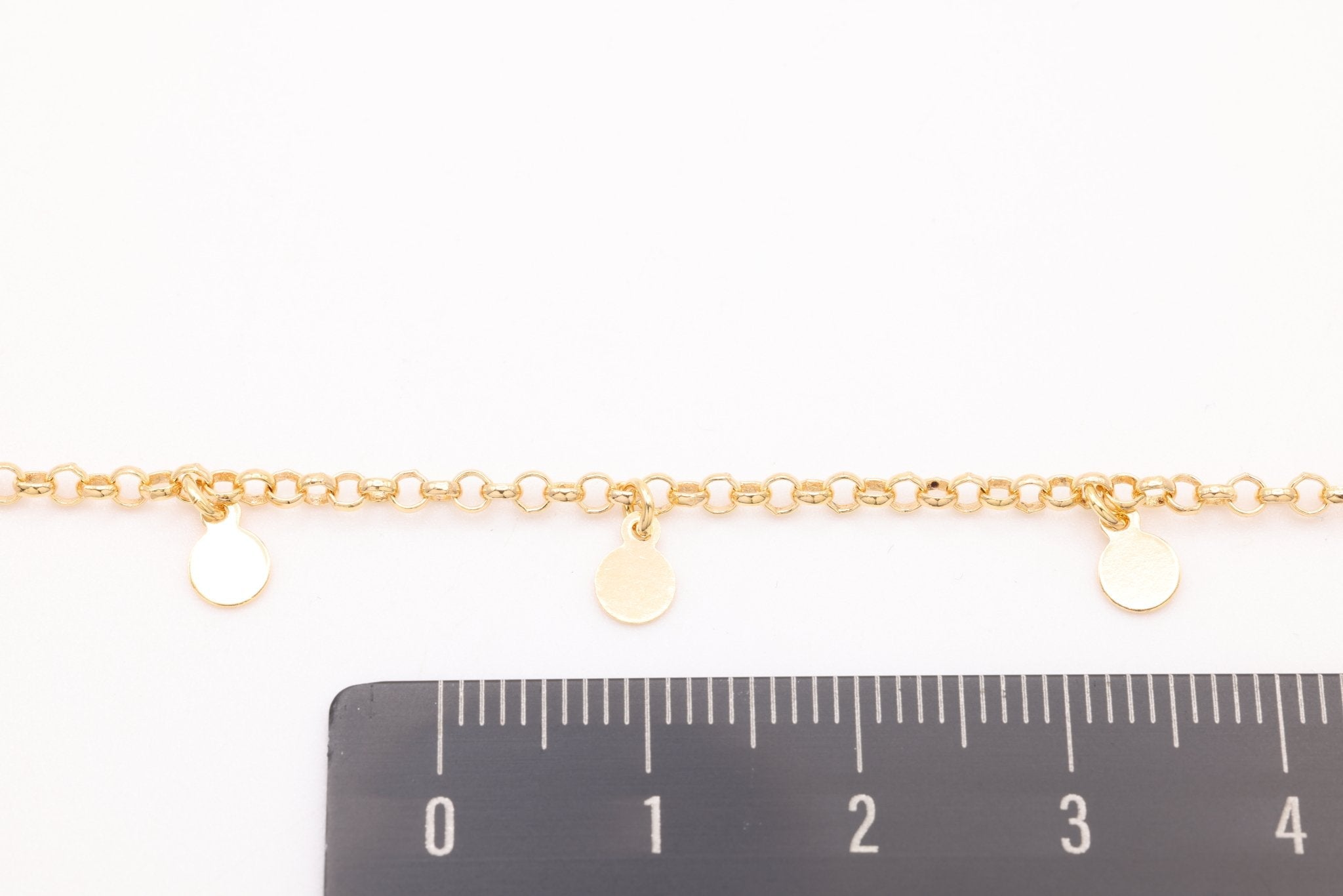 Hanging Disc Satellite Chain, Gold - Filled, 5mm x 3mm, Bulk DIY Spool Pay Per Foot Jewelry Making Chain - HarperCrown