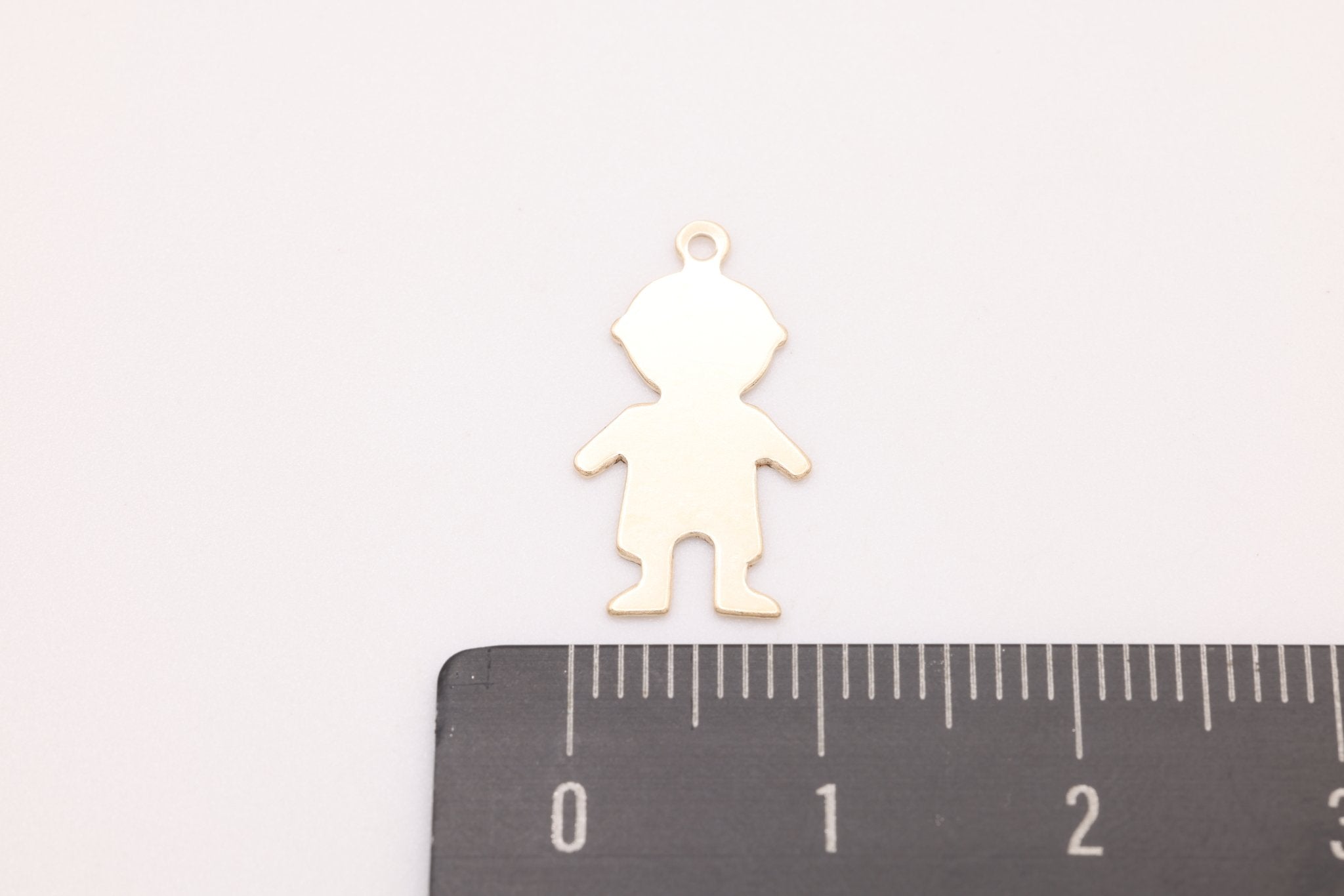 Little Boy Blank Charm, Gold - Filled, 18mm x 11mm, Boy Cutout Silhouette Stamping and Engravable, Bulk DIY Wholesale Jewelry Making Charm - HarperCrown