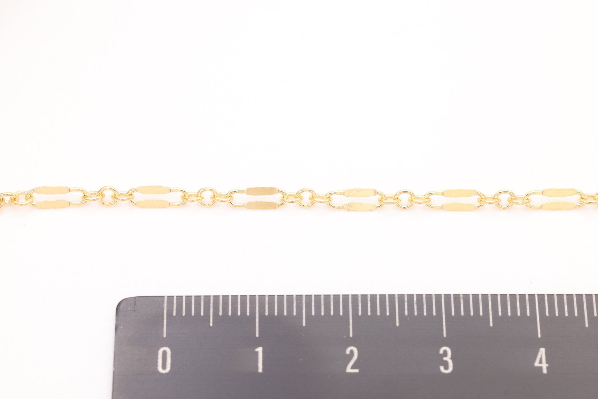 Long & Short Dapped Sequin Chain, Gold - Filled, 6mm x 2mm, Bulk DIY Spool Pay Per Foot Jewelry Making Chain - HarperCrown