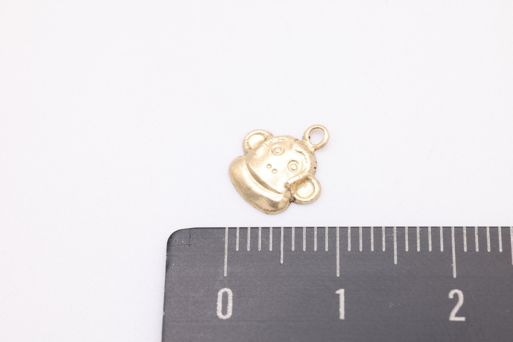 Monkey Face Charm, Gold - Filled, 10mm x 9mm, Wholesale Bulk DIY Wholesale Jewelry Making Charm - HarperCrown