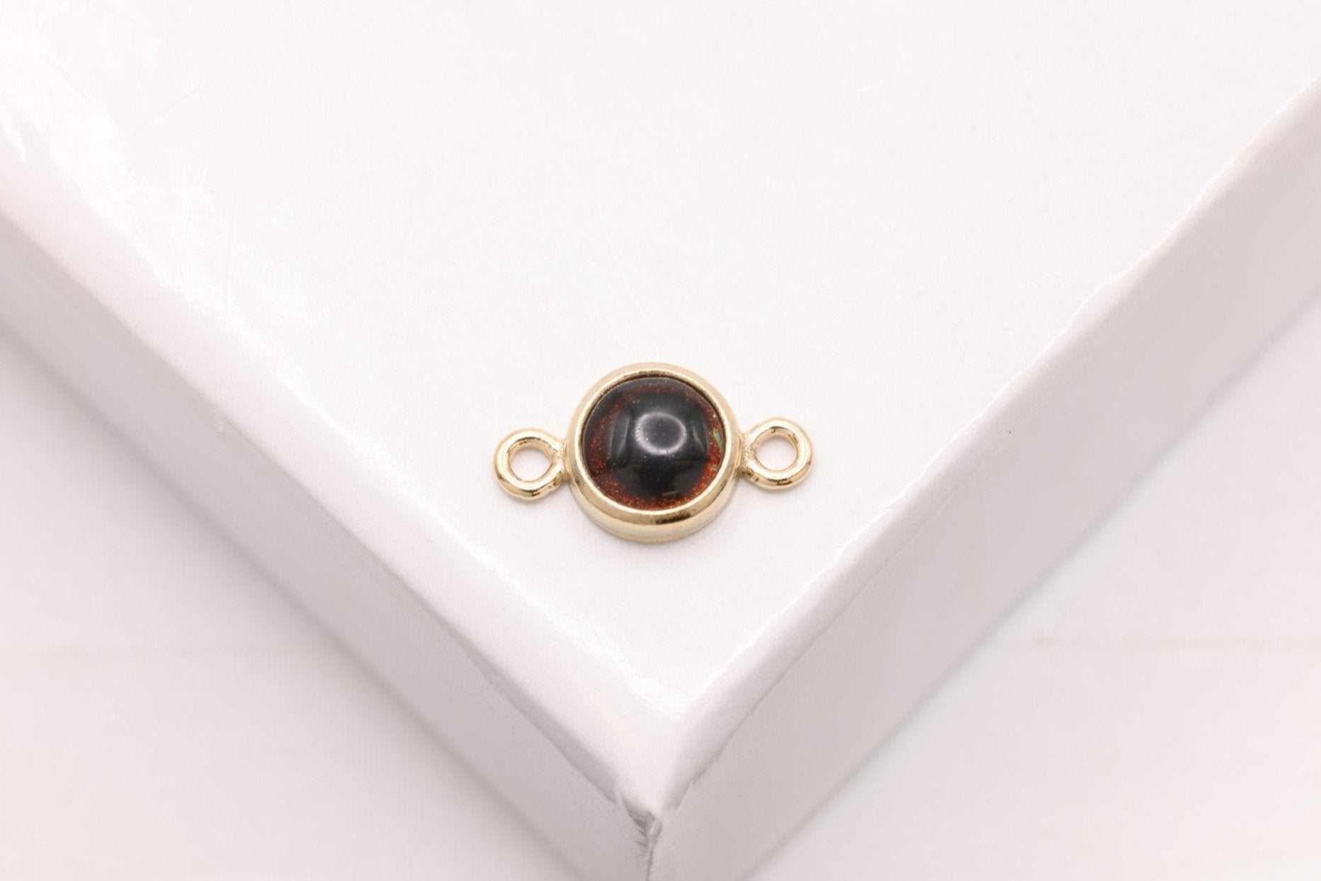 Mood Stone Connector Charm, Gold - Filled, 4mm, Bulk DIY Wholesale Jewelry Making Charm - HarperCrown